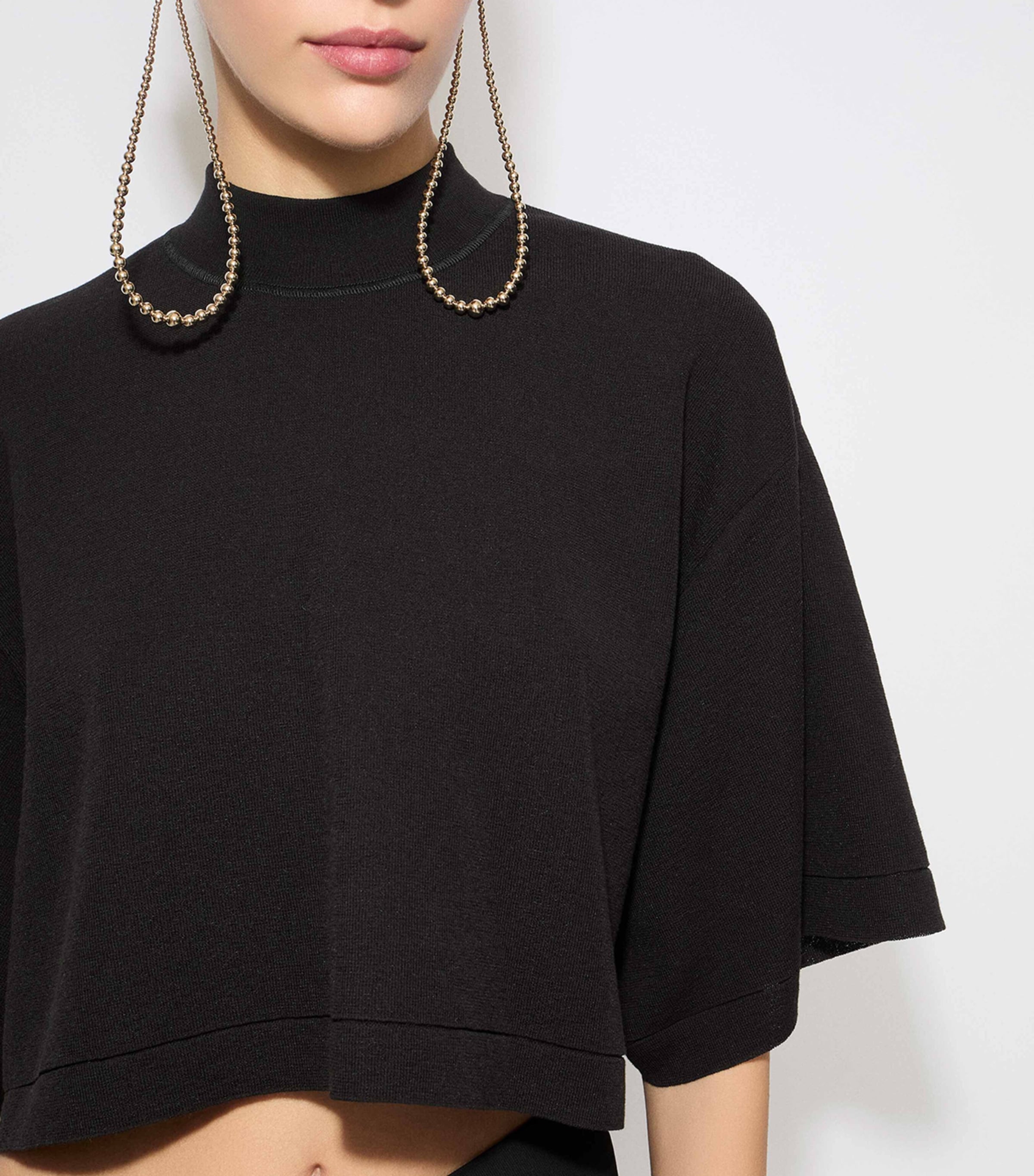 Cotton-Blend Crop Top NOIR ALAIA Image 5