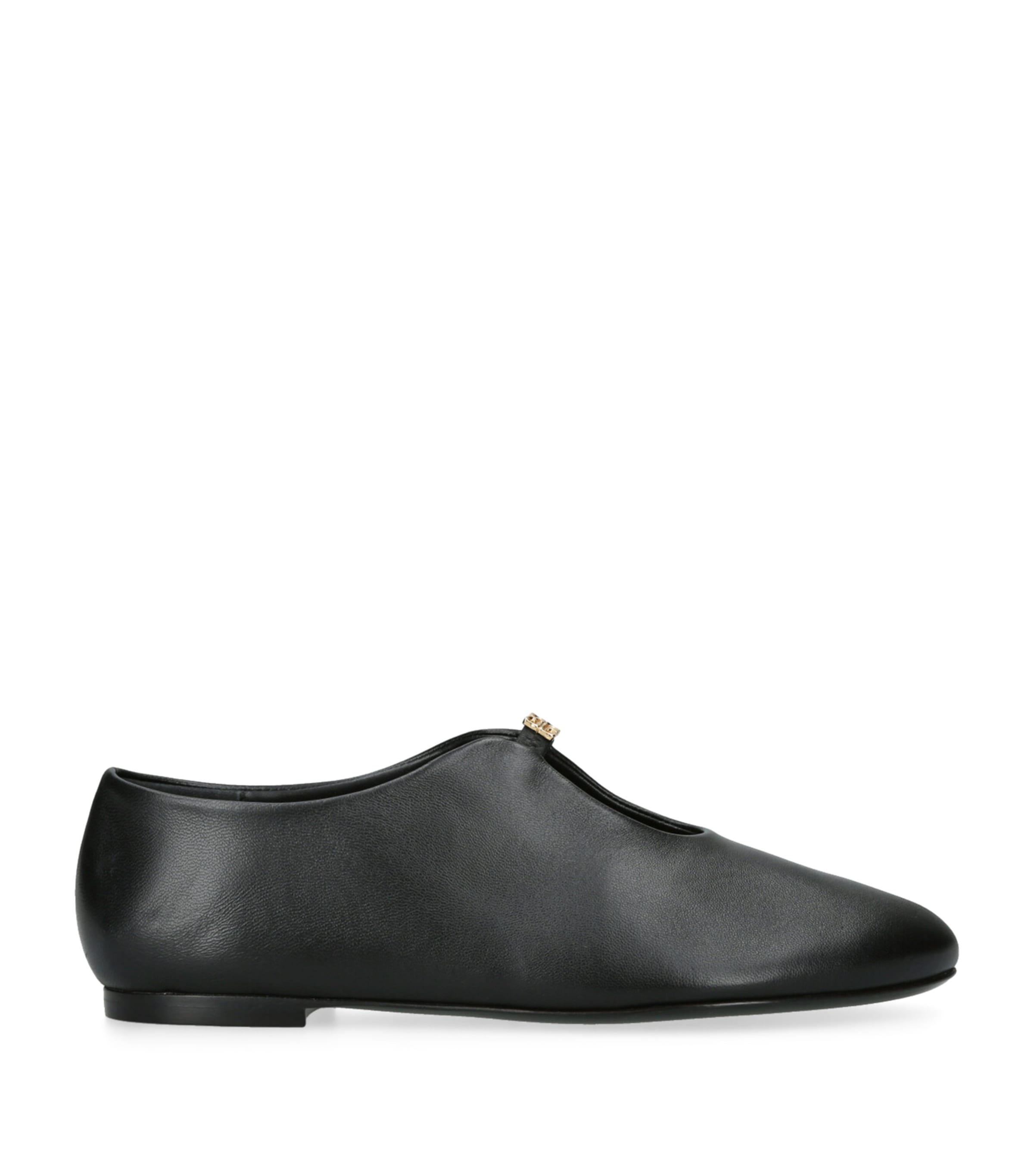 Leather 4G Liquid Ballet Flats BLACK Image 1