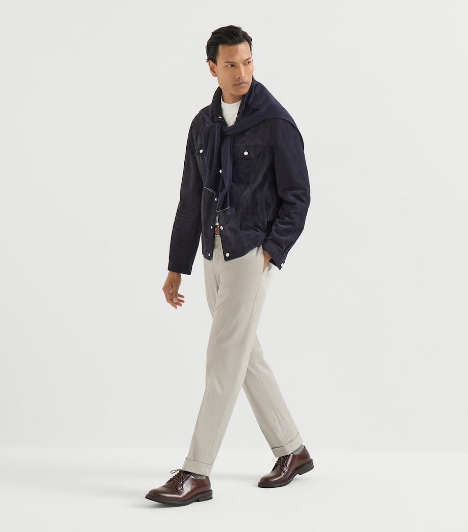 Brunello Cucinelli Mens Stretch-Cotton Gabardine Trousers Image 3