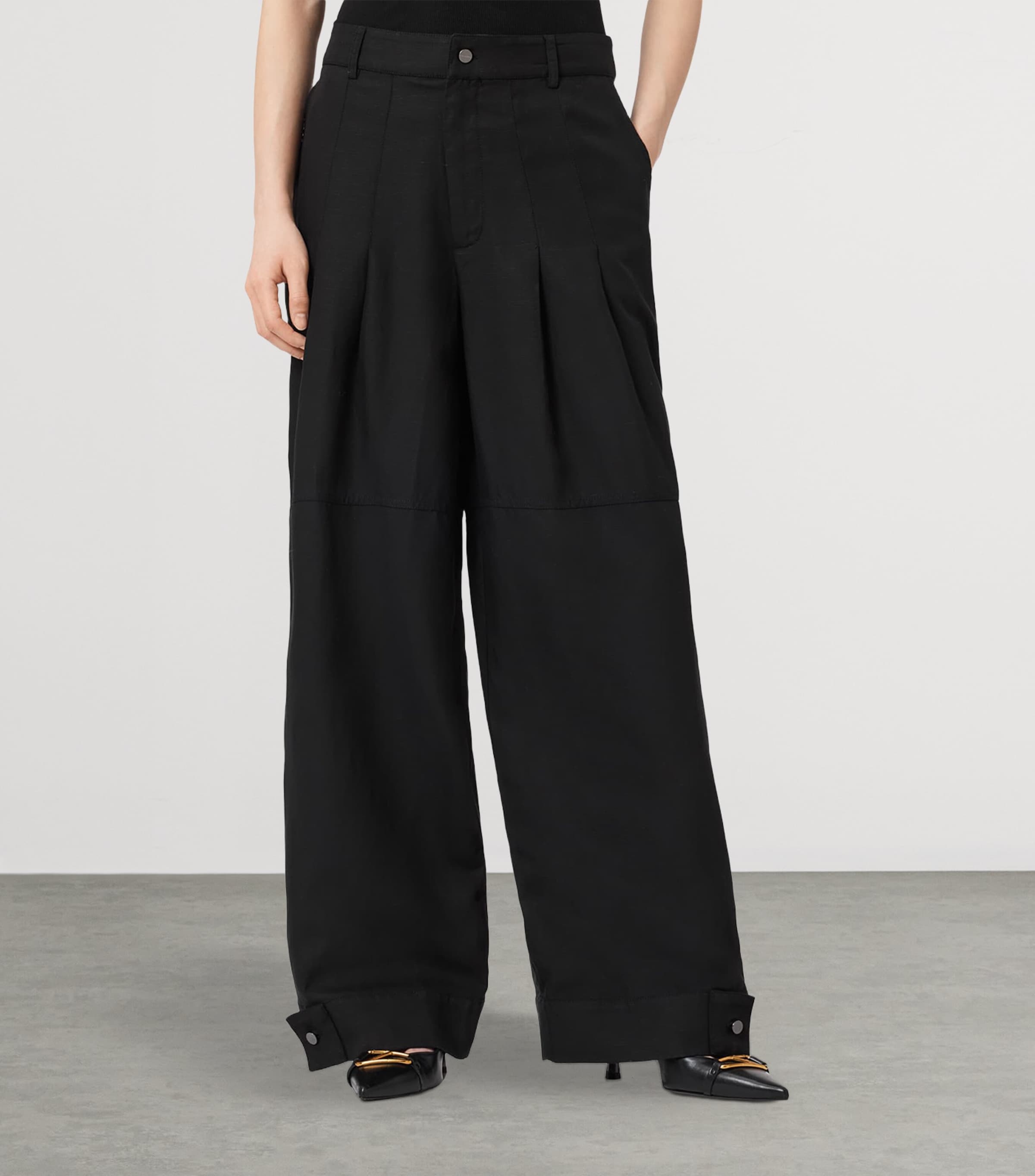Sherell Wide-Leg Trousers BLACK Image 3