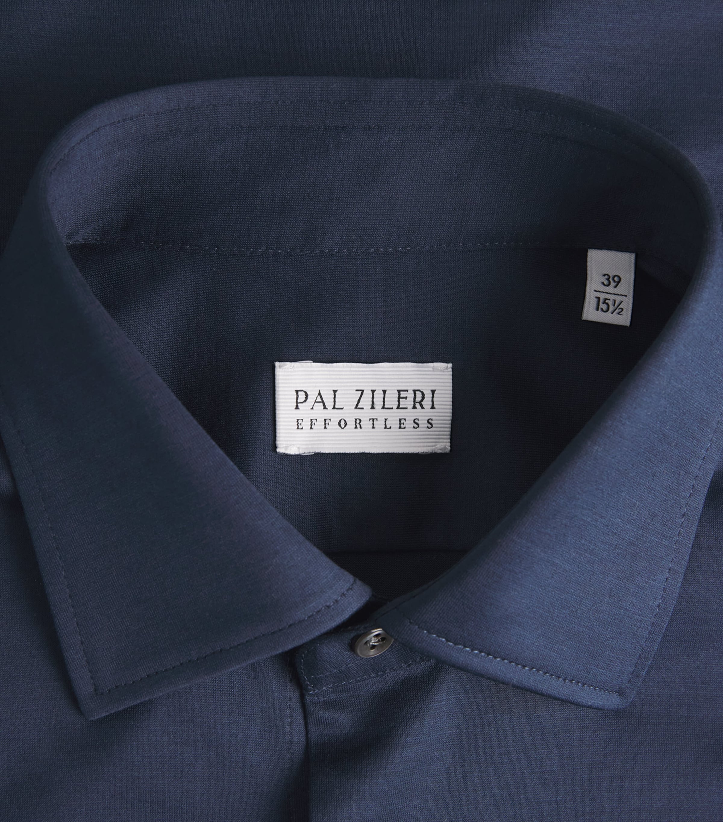 Pal Zileri Mens Cotton Jersey Shirt Blue Navy Image 6