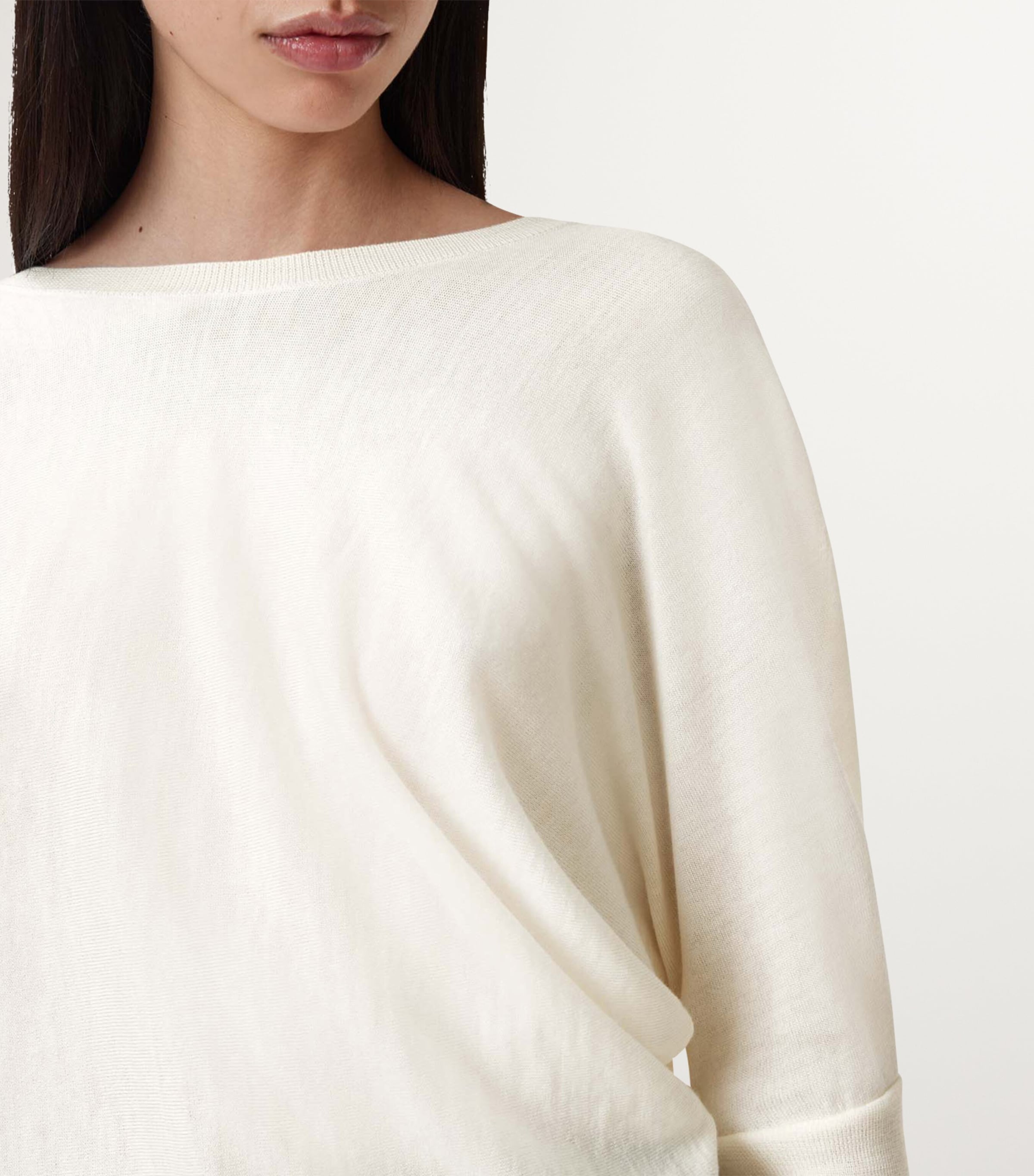 AllSaints Womens Wool Julieana Wrap Sweater Chalk White Image 6