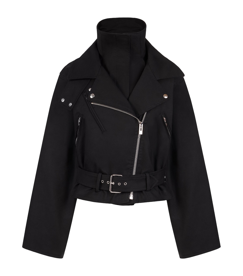 Alaïa Womens Layered Biker Jacket Noir Image 1