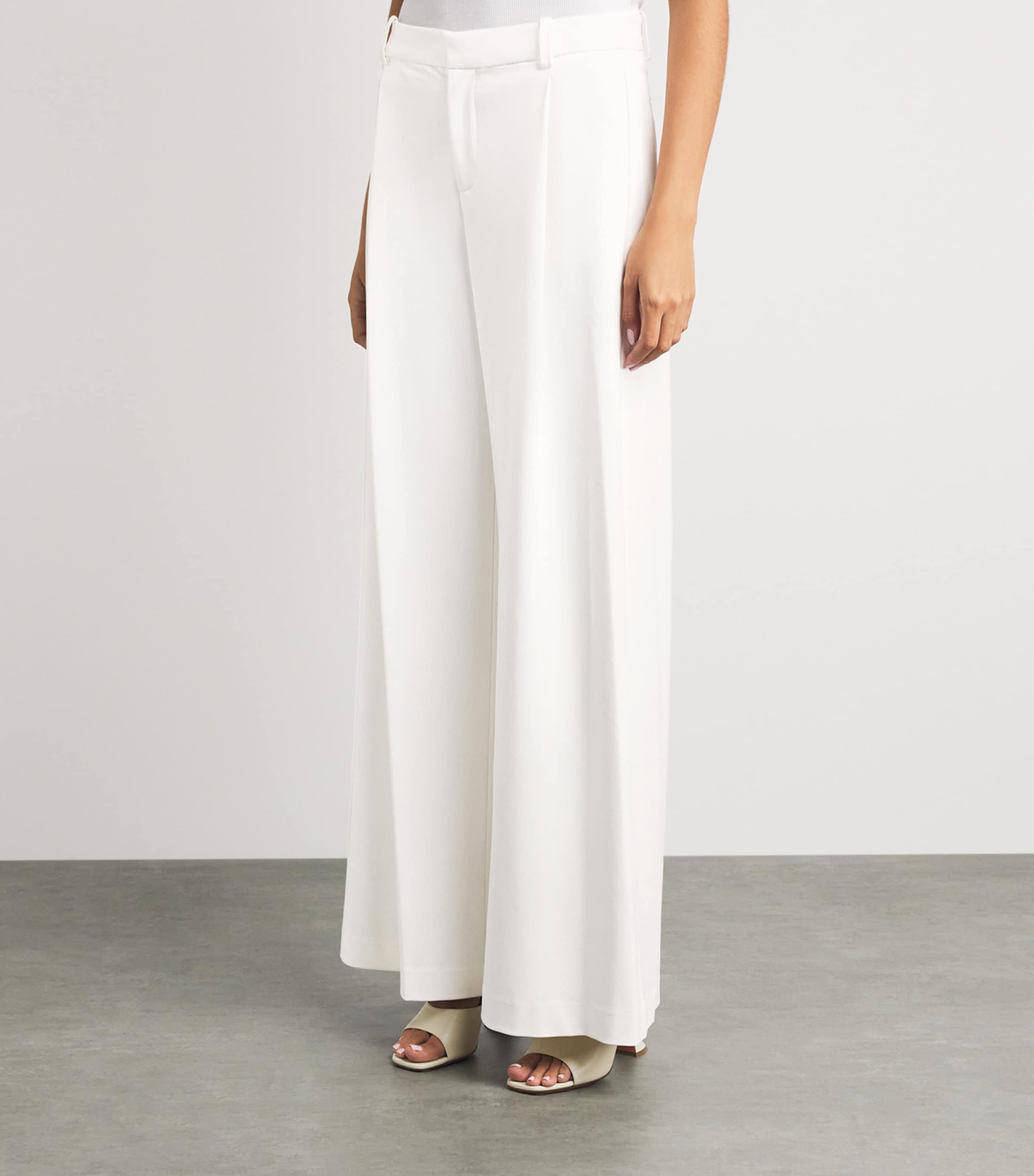 L'Agence Womens Allanah Wide-Leg Trousers Whit White Image 4