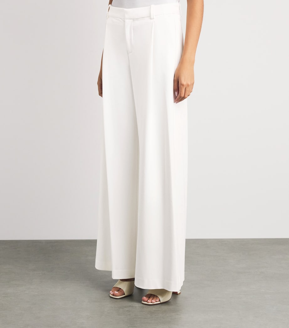 L'Agence Womens Allanah Wide-Leg Trousers Whit White Image 4