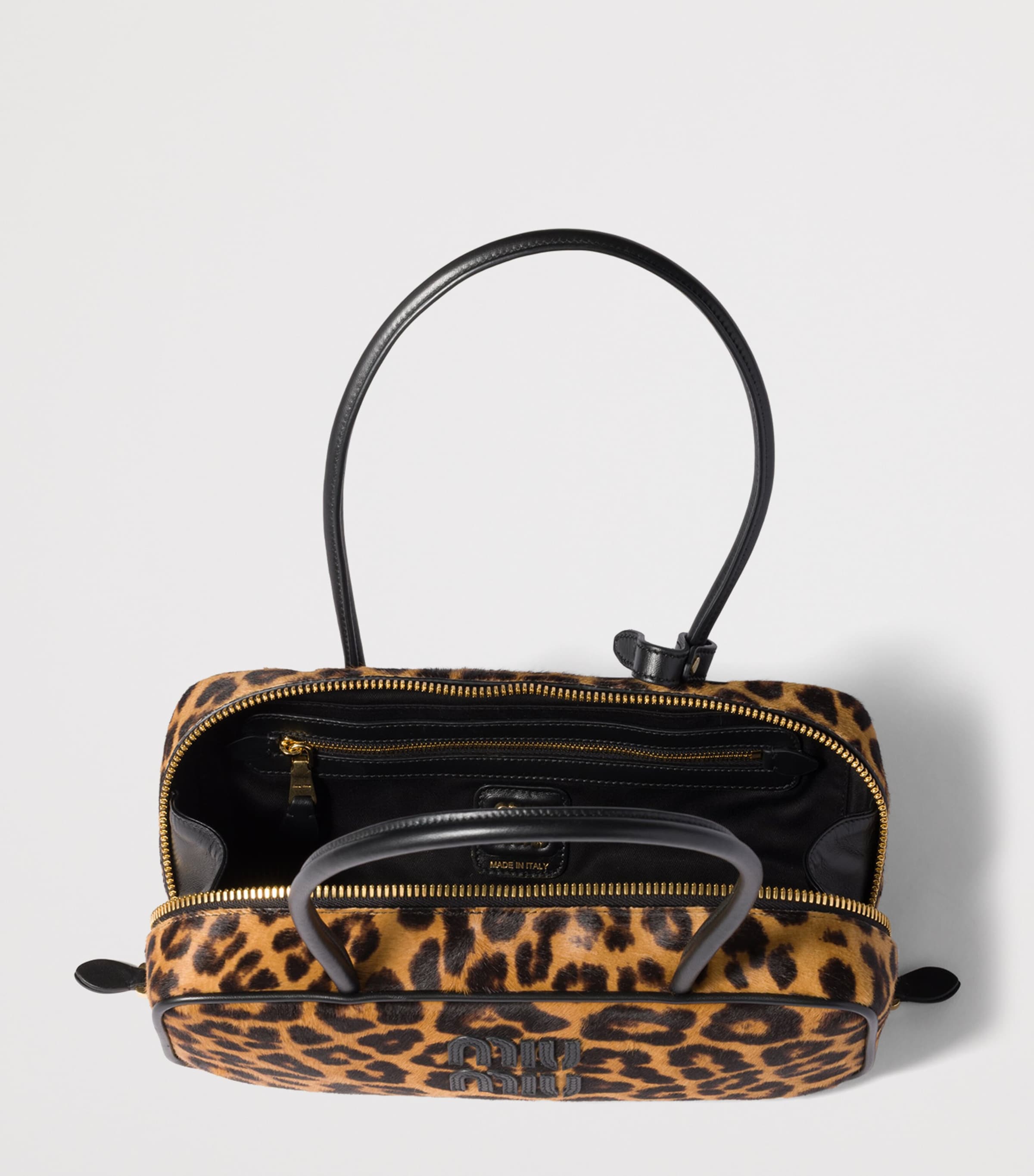 Calf Hair Leopard Beau Top-Handle Bag F0151 Image 4