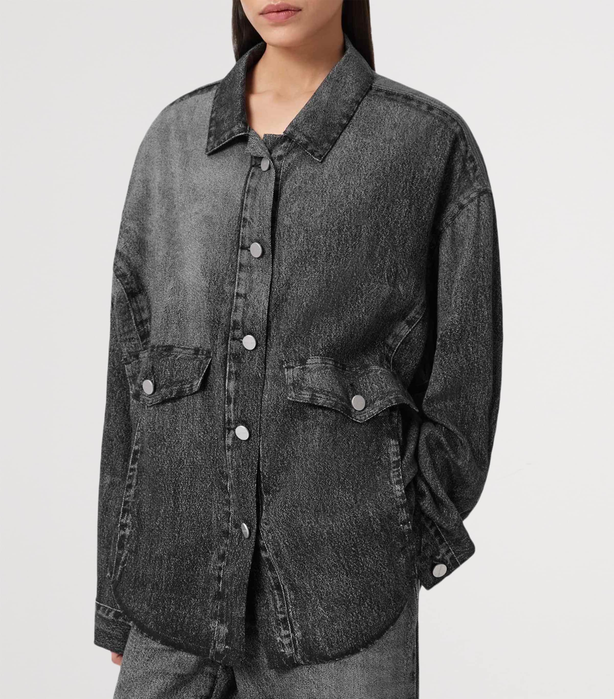 Oversized Illusion Print Hettie Overshirt ILLUSION BLACK Image 4
