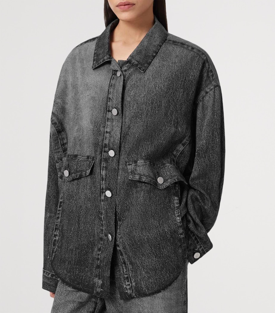 Oversized Illusion Print Hettie Overshirt ILLUSION BLACK Image 4