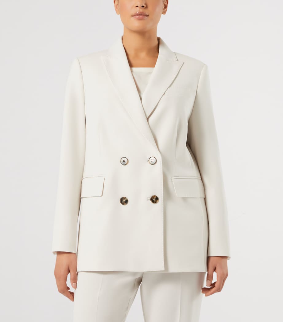 Marina Rinaldi Womens Fox Double-Breasted Blazer Ice Image 3