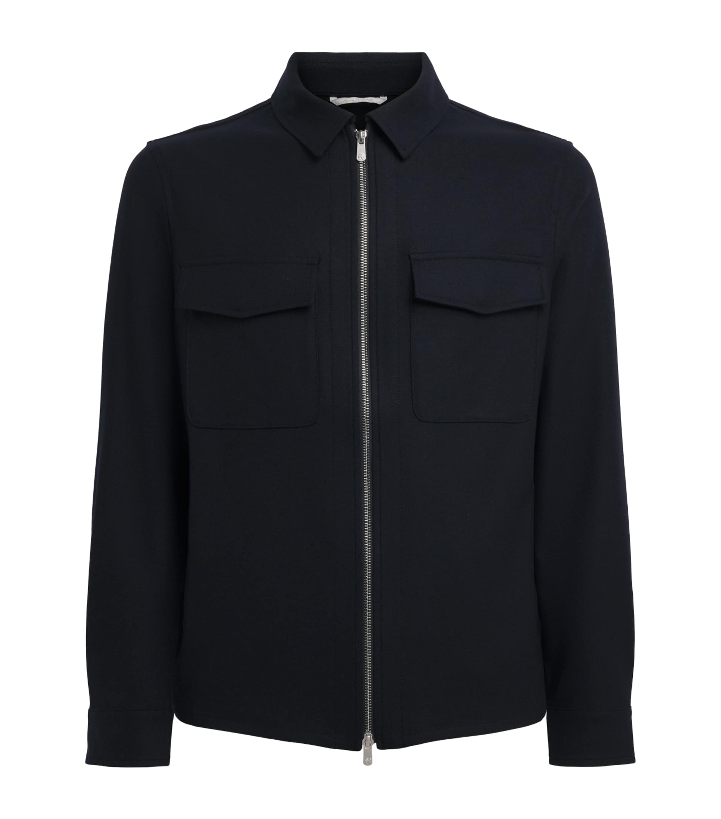 Marco Pescarolo Womens Cashmere 2-Way Zip Jacket Navy Image 1