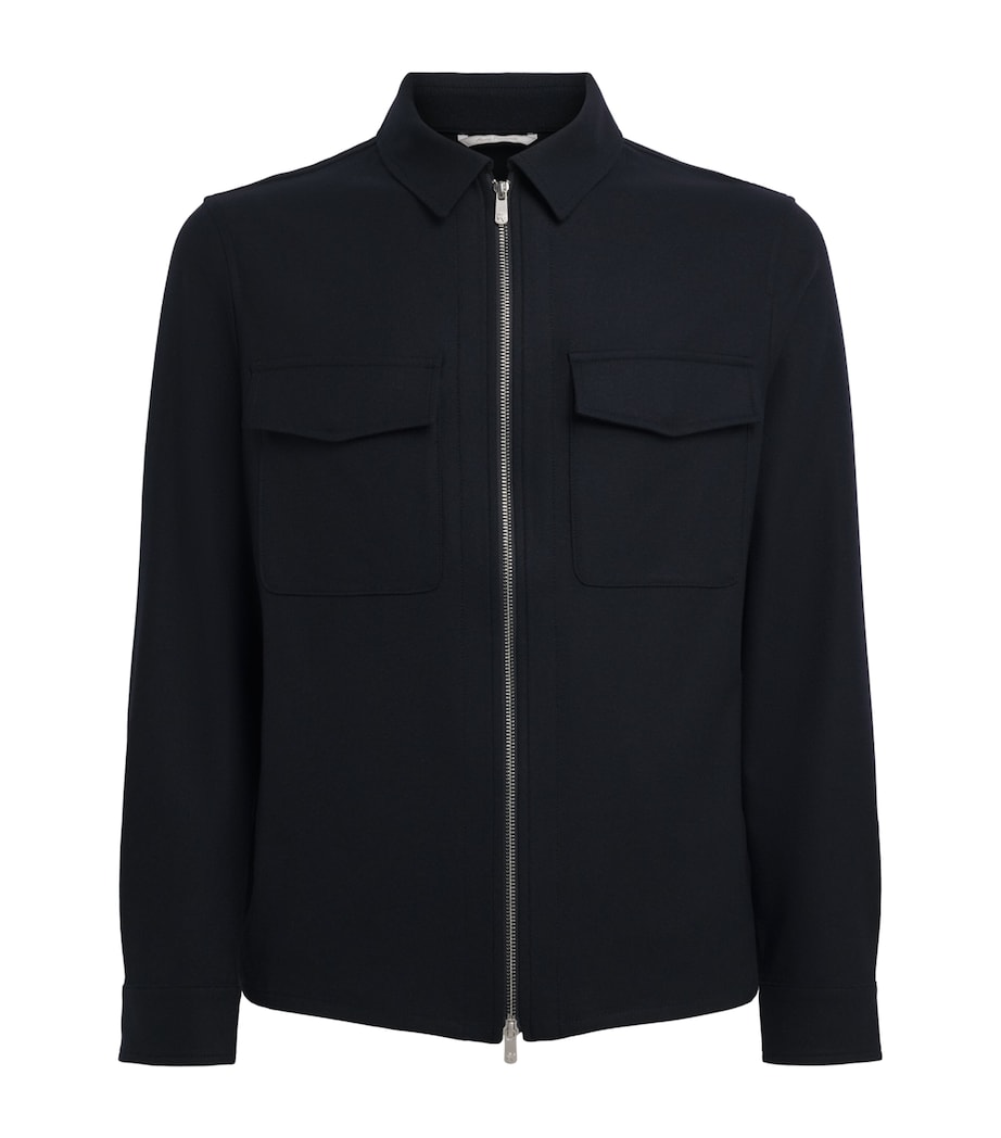 Marco Pescarolo Womens Cashmere 2-Way Zip Jacket Navy Image 1