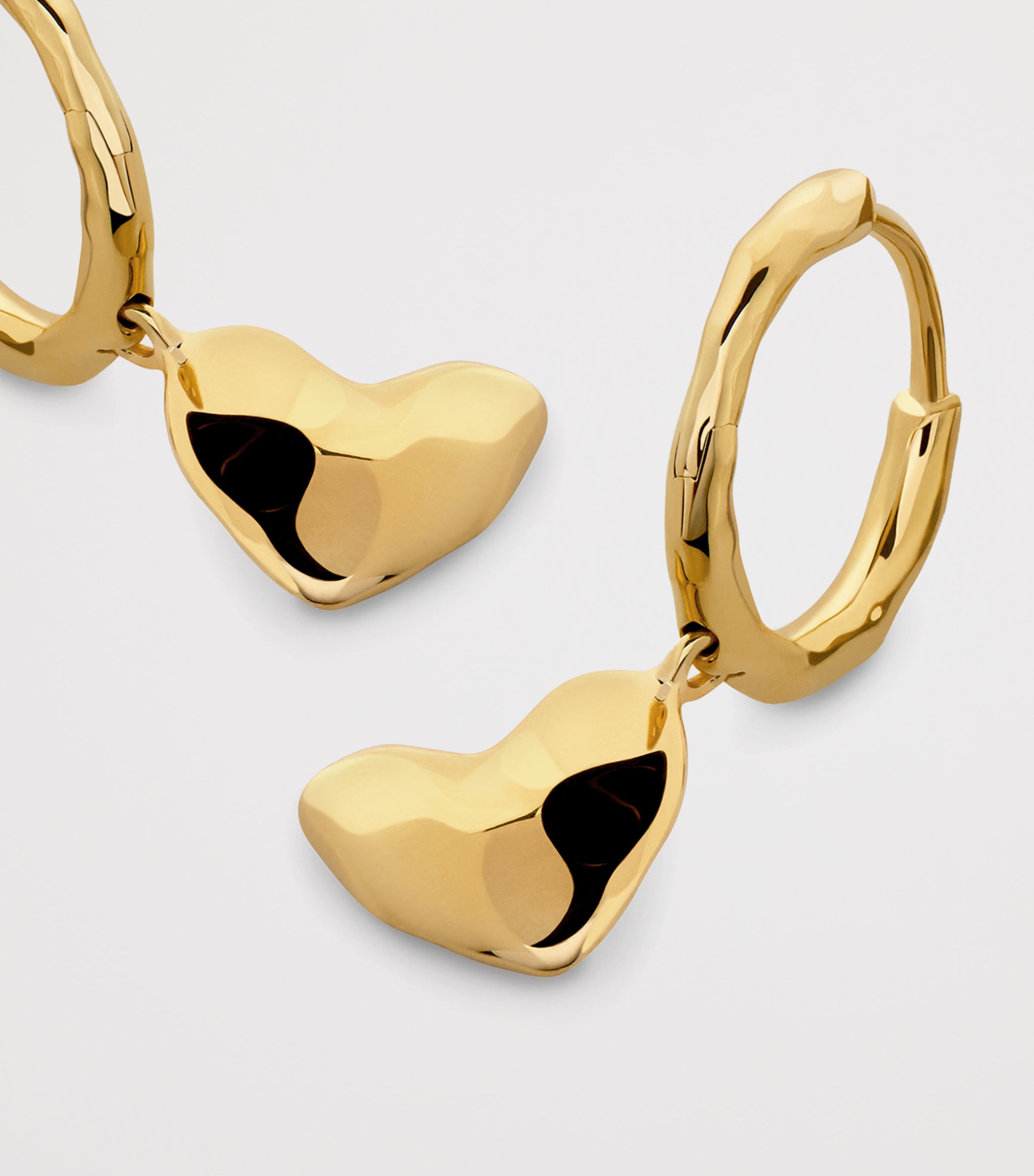 Gold Vermeil Heart Drop Huggie Earrings 18K GOLD VERMEIL Image 3