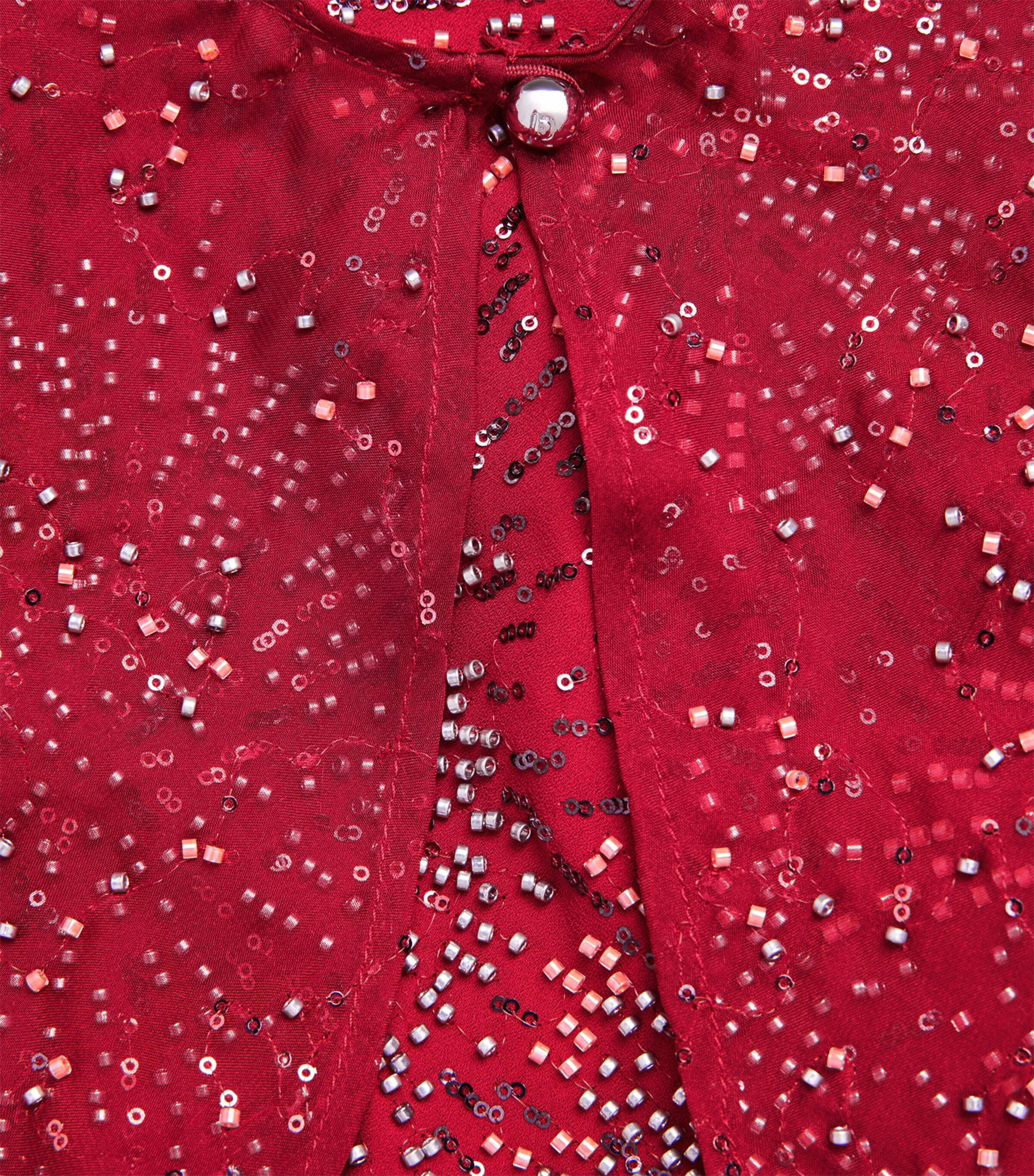 Embellished Top and Cape P614 RED WINE Image 5