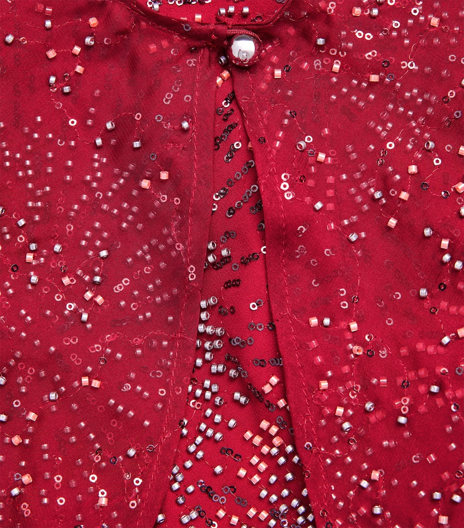 Embellished Top and Cape P614 RED WINE Image 5