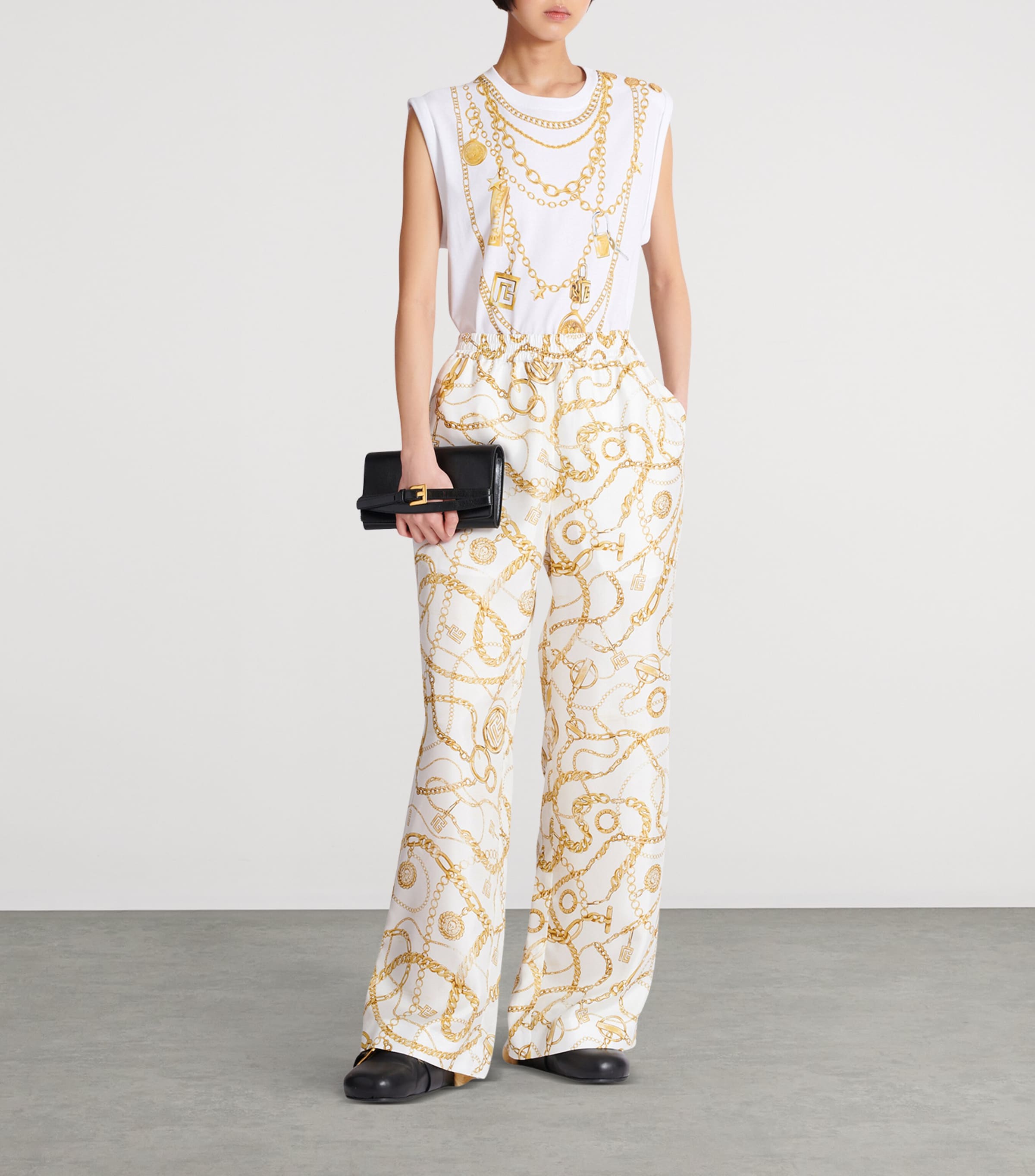 Silk Print Trousers GAD BLANC/OR Image 2