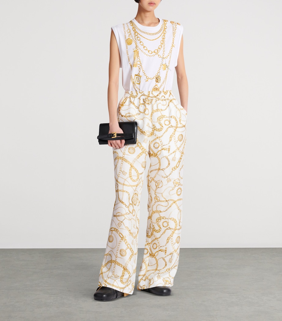 Silk Print Trousers GAD BLANC/OR Image 2