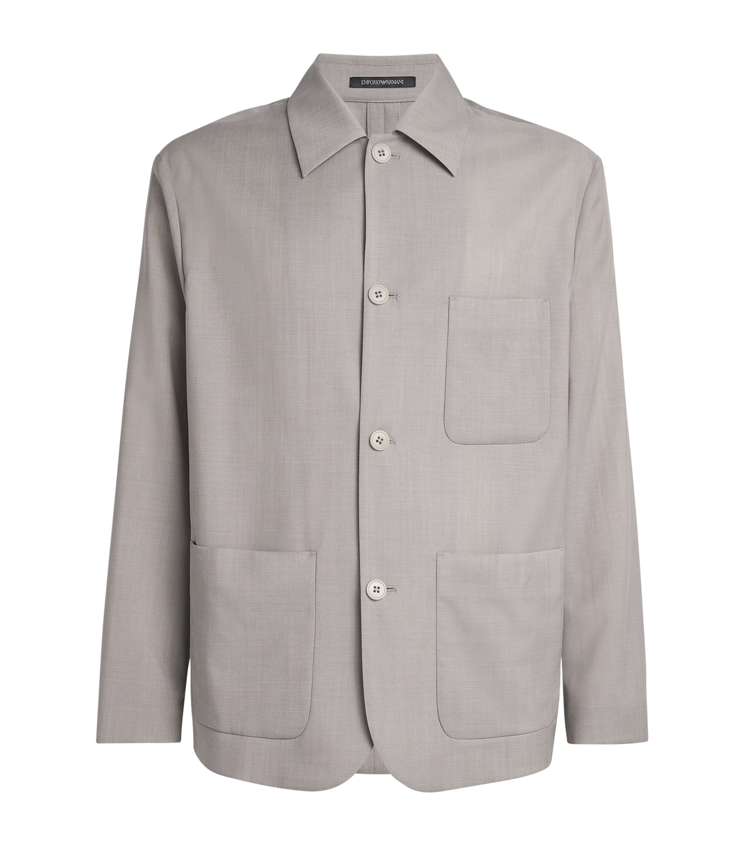 Emporio Armani Virgin Wool Jacket In Gray
