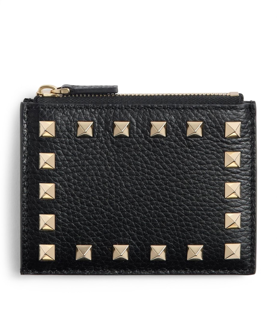 Leather Rockstud Coin and Card Holder 0NO Image 1