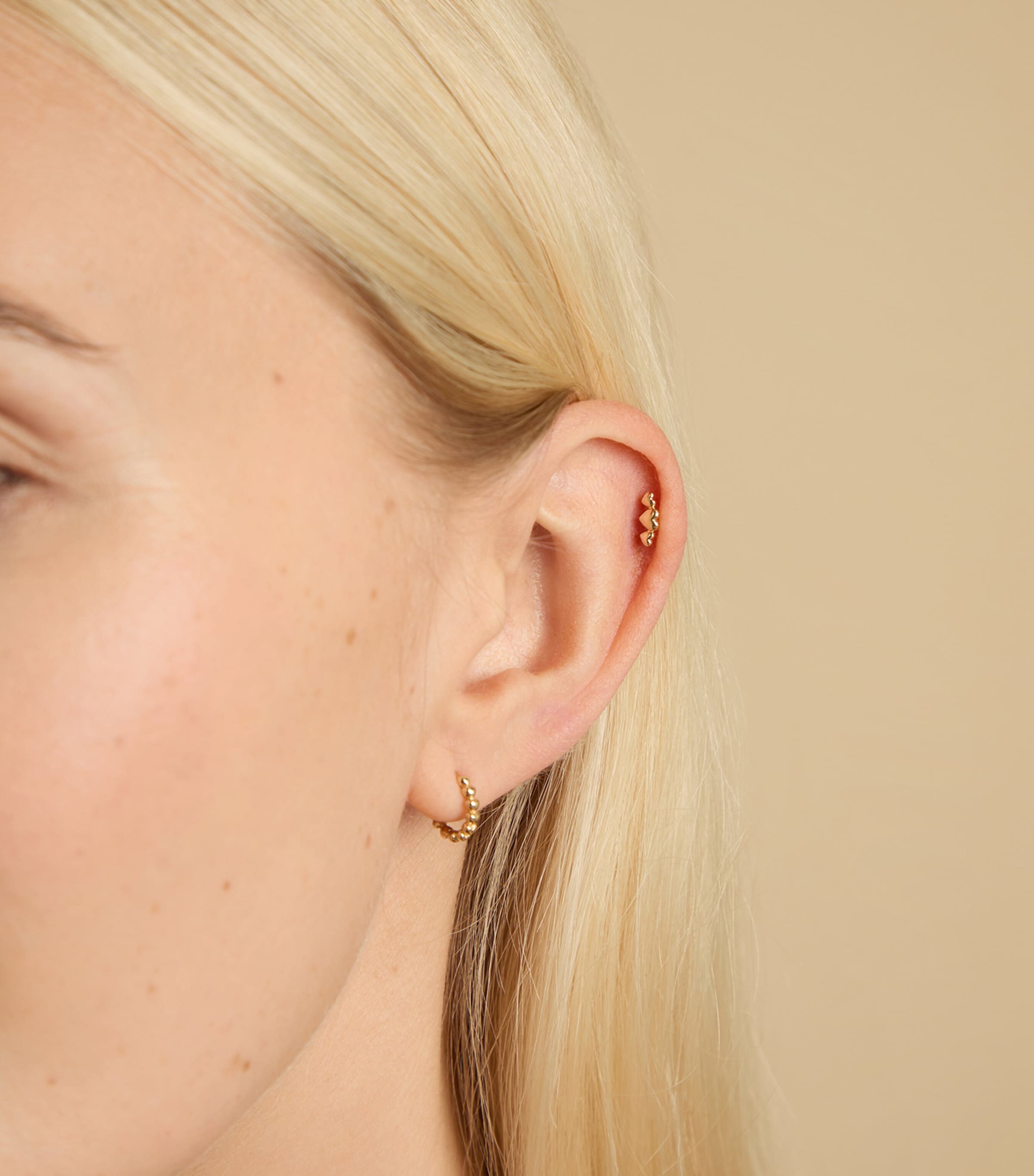 Gold Heart Cluster Single Stud Earring GOLD Image 2