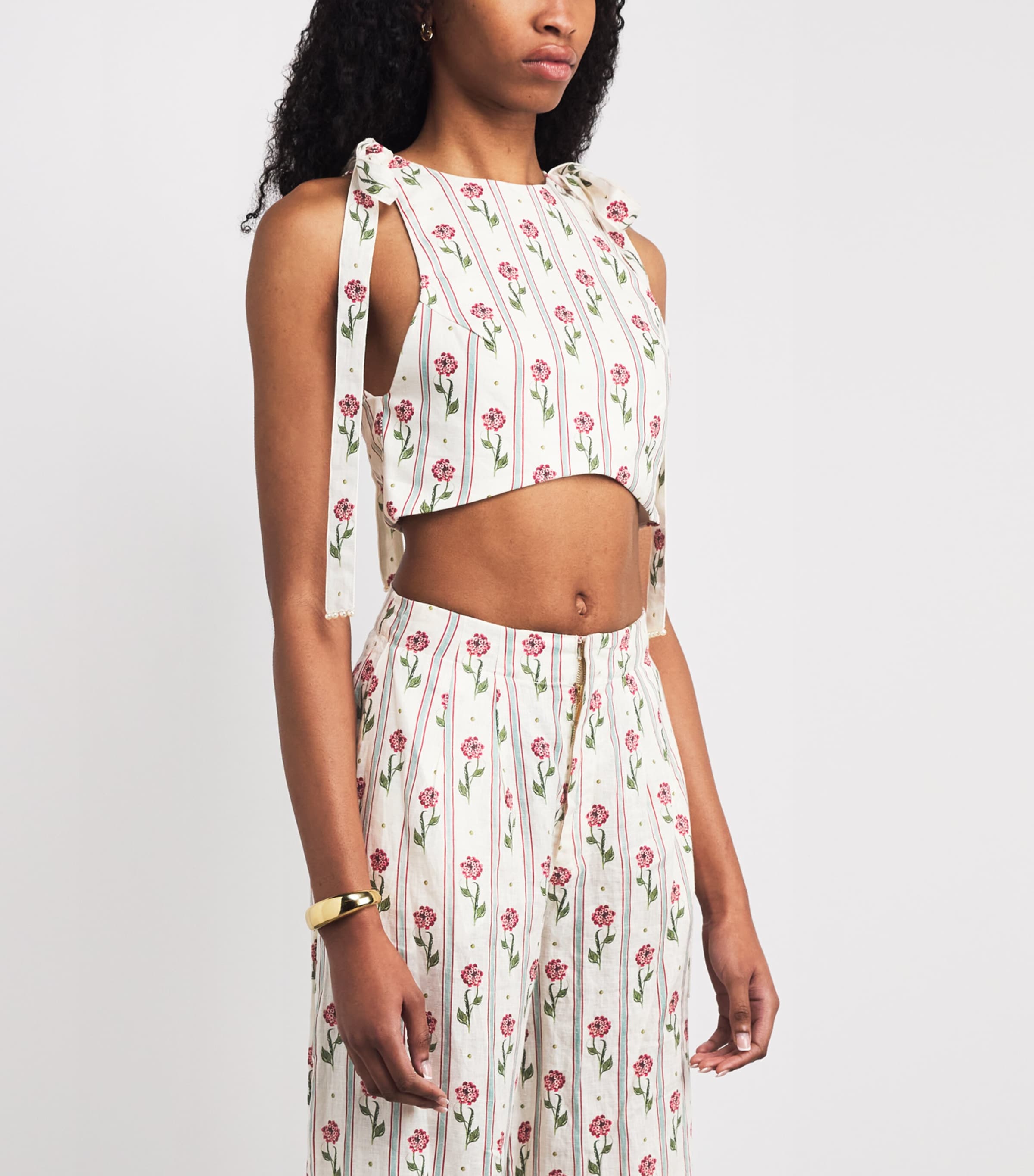 Linen Olmeco Crop Top MULTICOLOUR Image 3