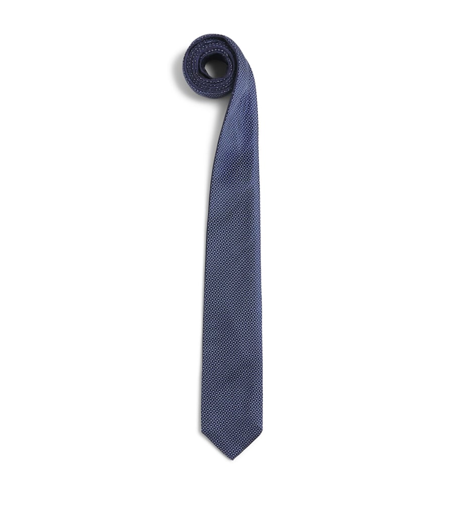 Corneliani Silk Jacquard Tie Blue Image 1