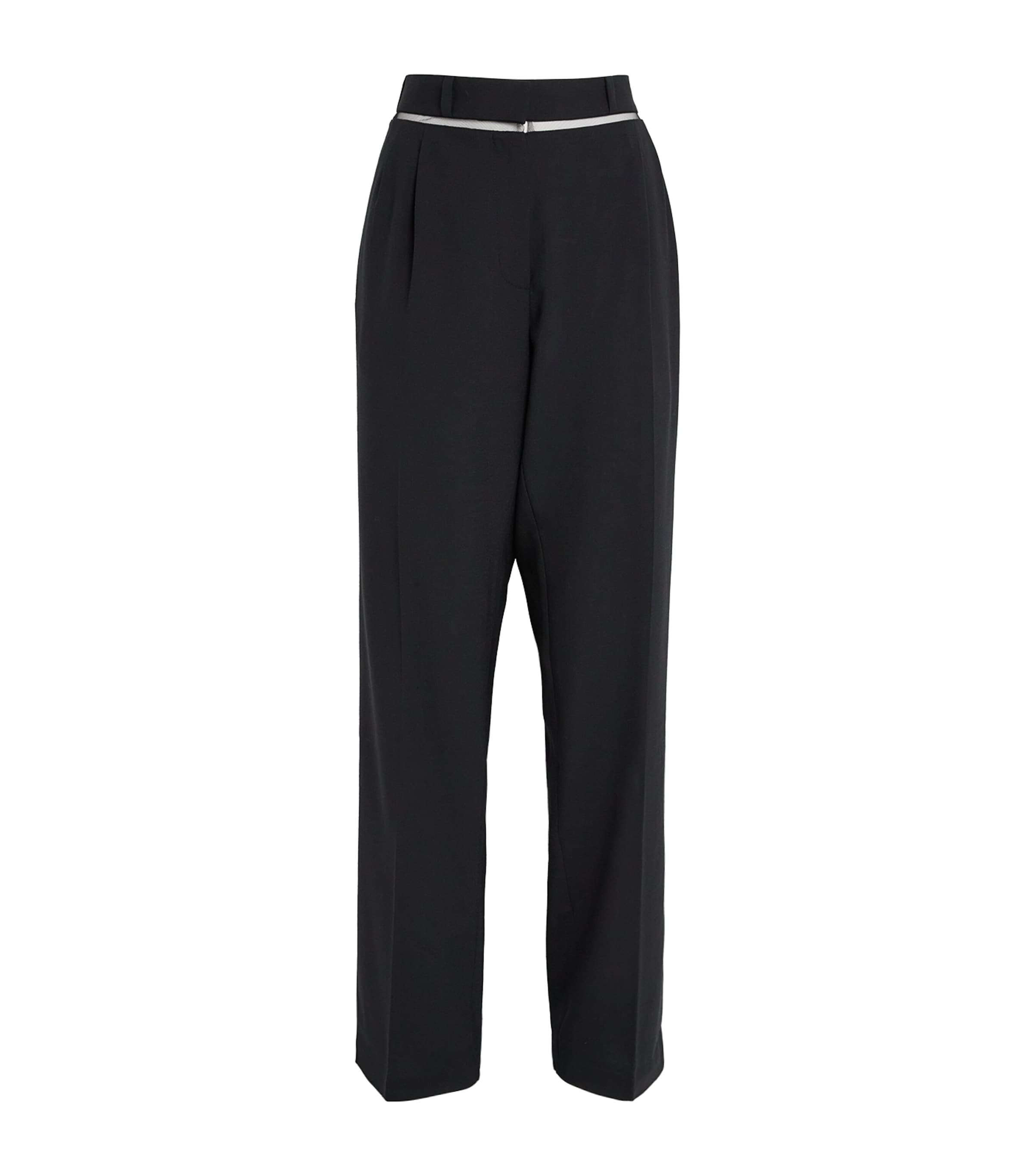 Nensi Dojaka Mesh Anouk Wide-leg Trousers In Black