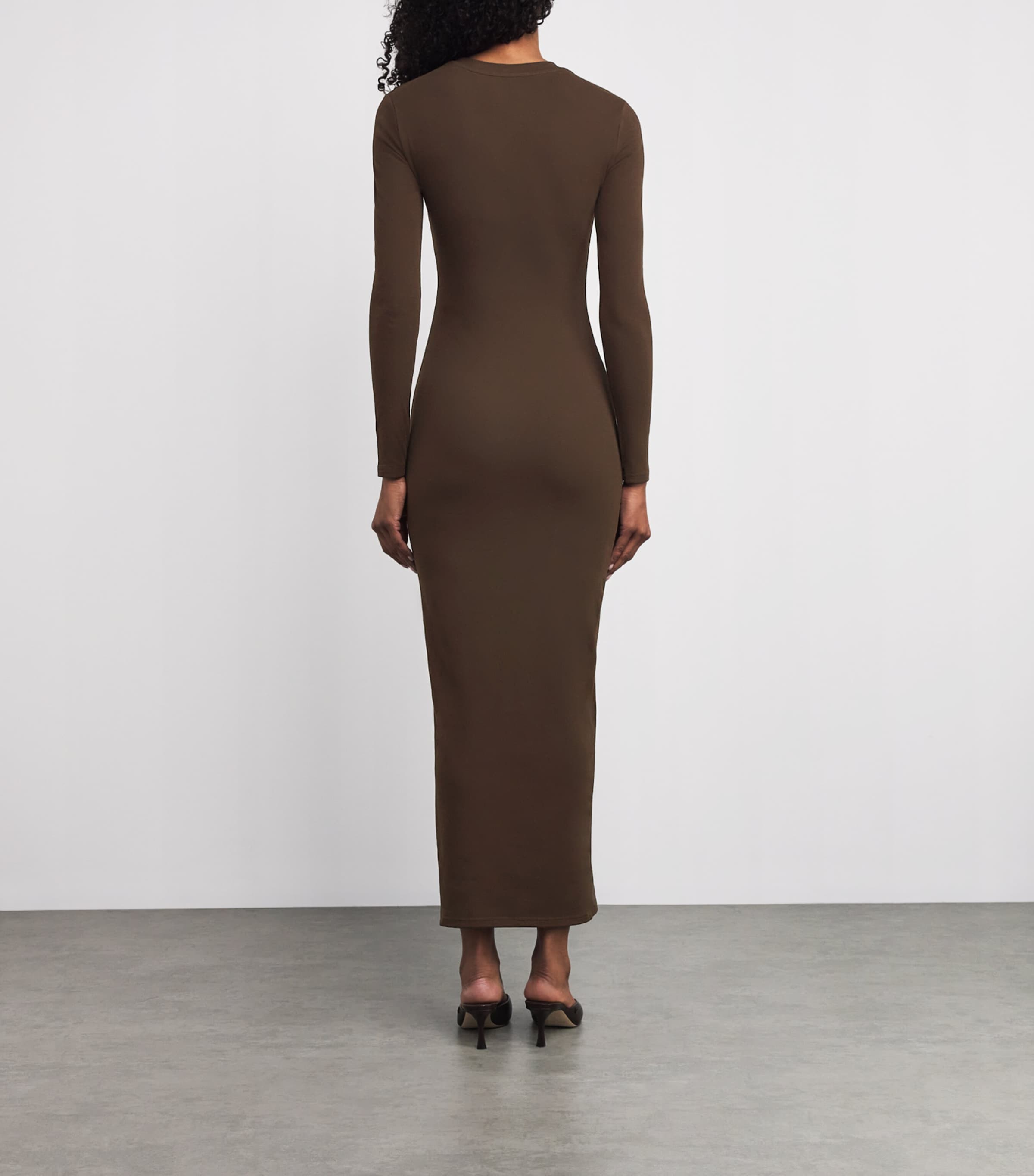 AEXAE Womens Cotton Maxi Dress Brown Image 3