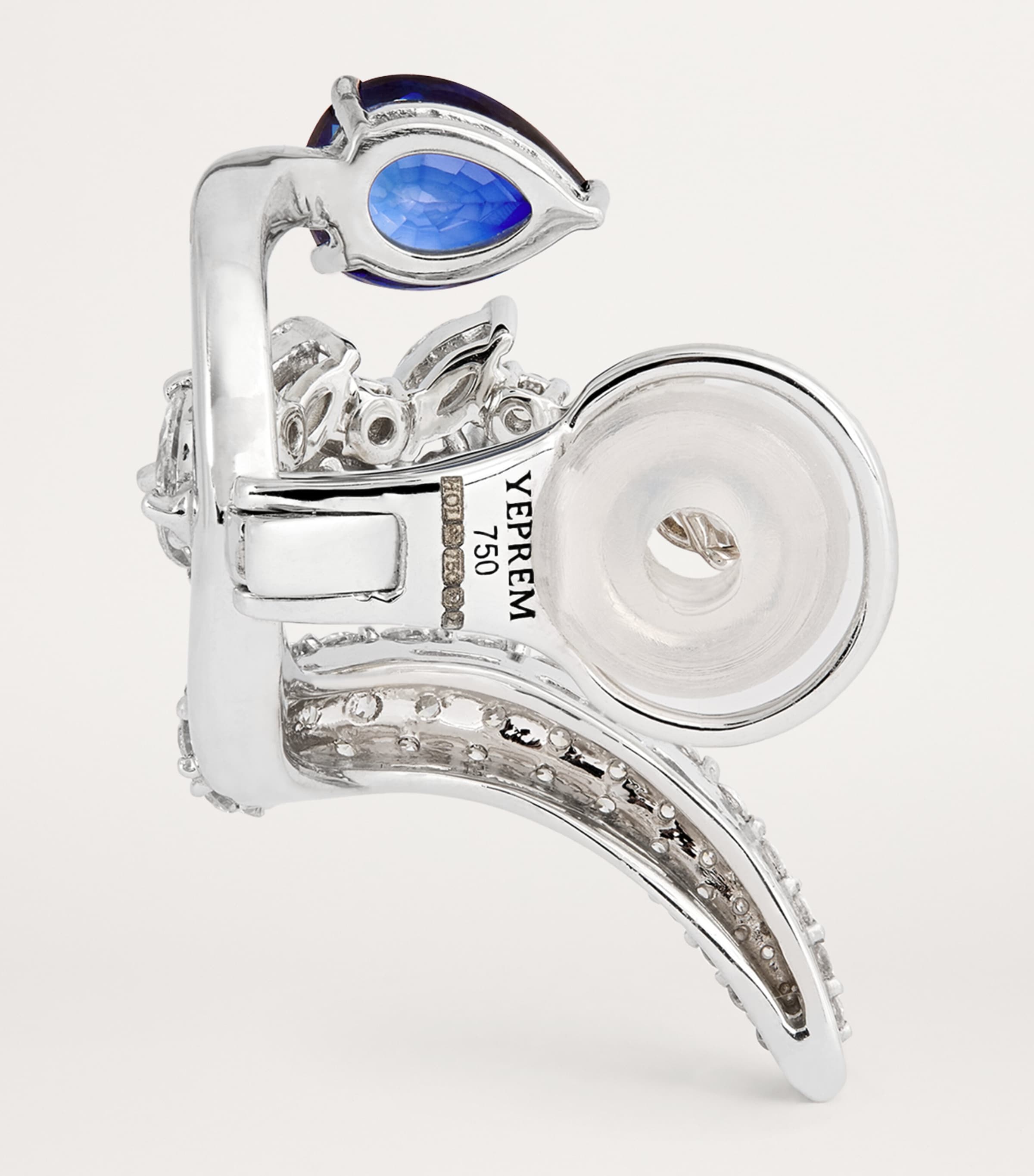 Yeprem White Gold, Diamond and Sapphire Whisper Ear Cuff White Gold Image 3