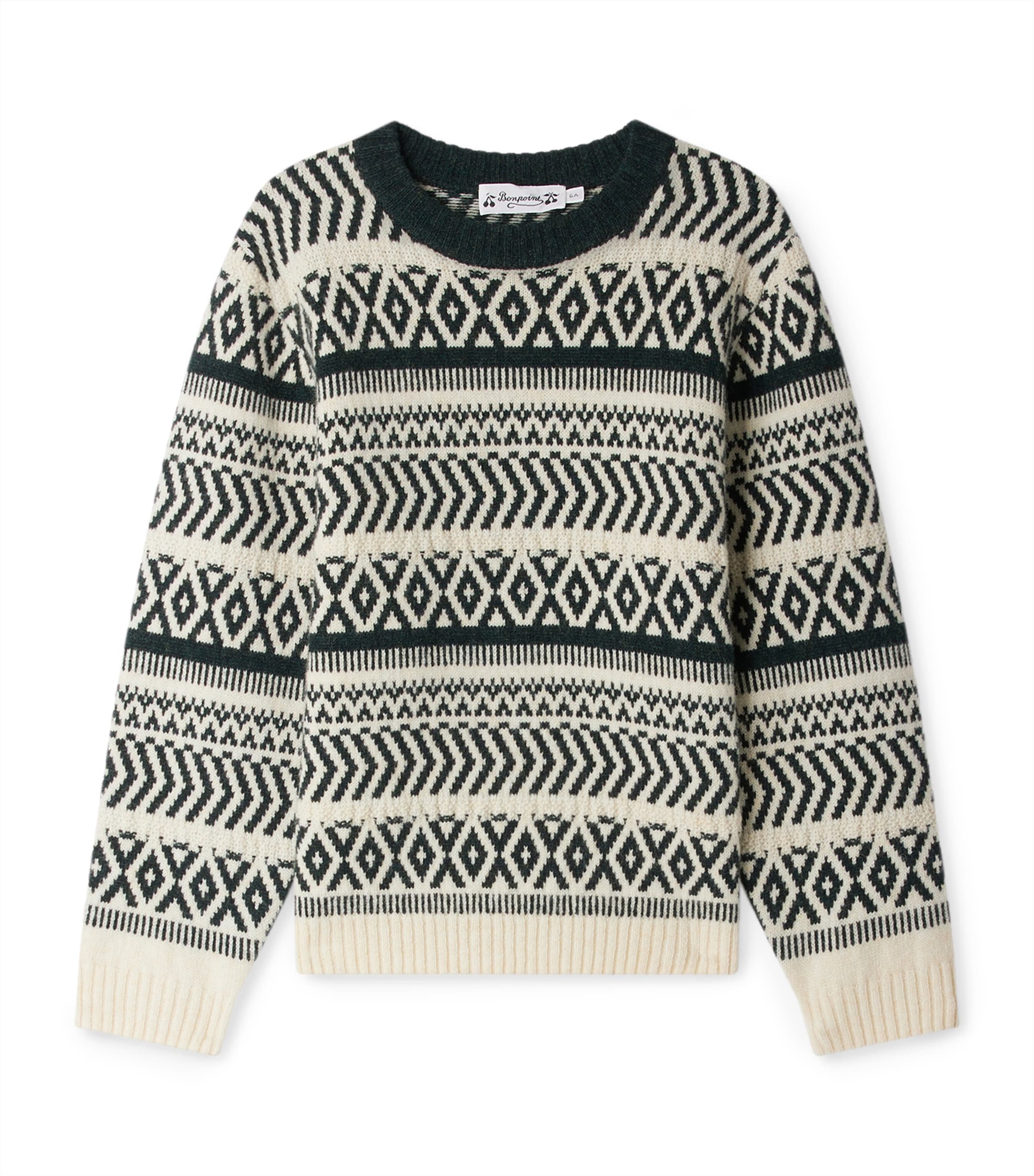Bonpoint Jasiel Fair Isle-pattern Wool Sweater In Black