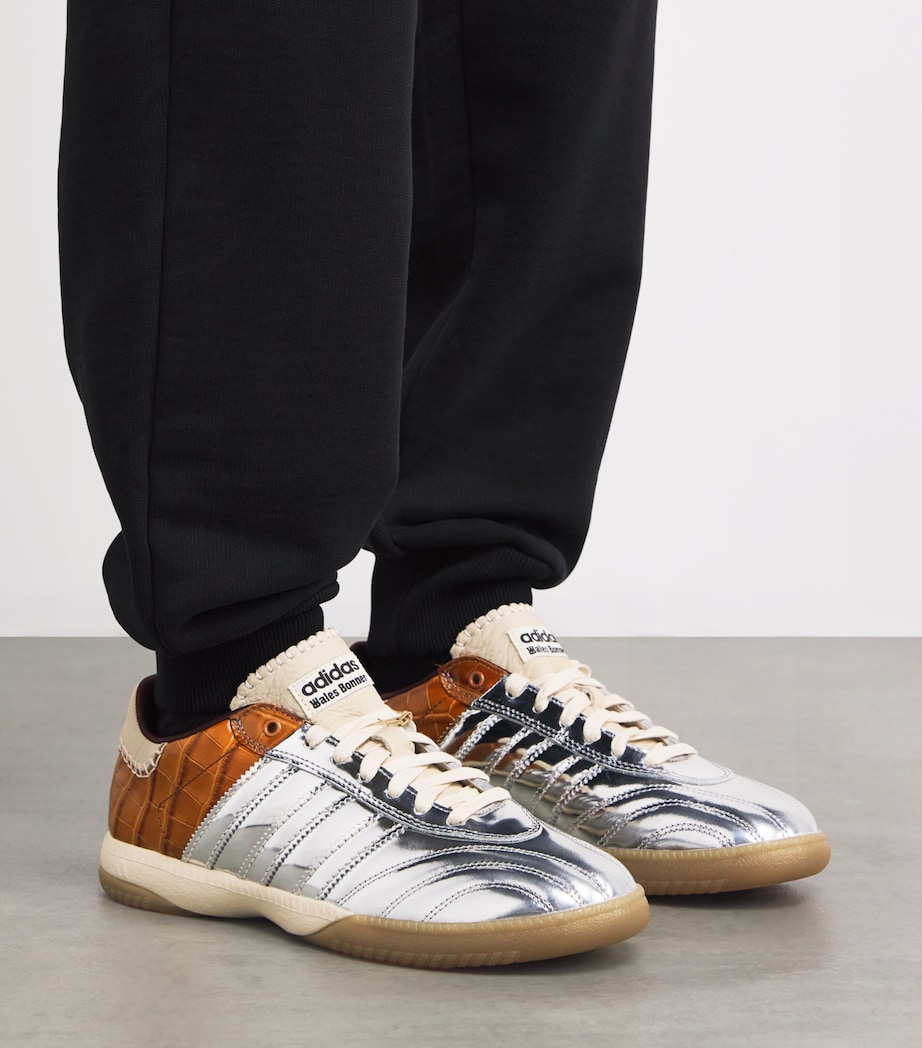 adidas Silver x Wales Bonner Samba Millennium Sneakers | Harrods US adidas Silver x Wales Bonner Samba Millennium Sneakers | Harrods US