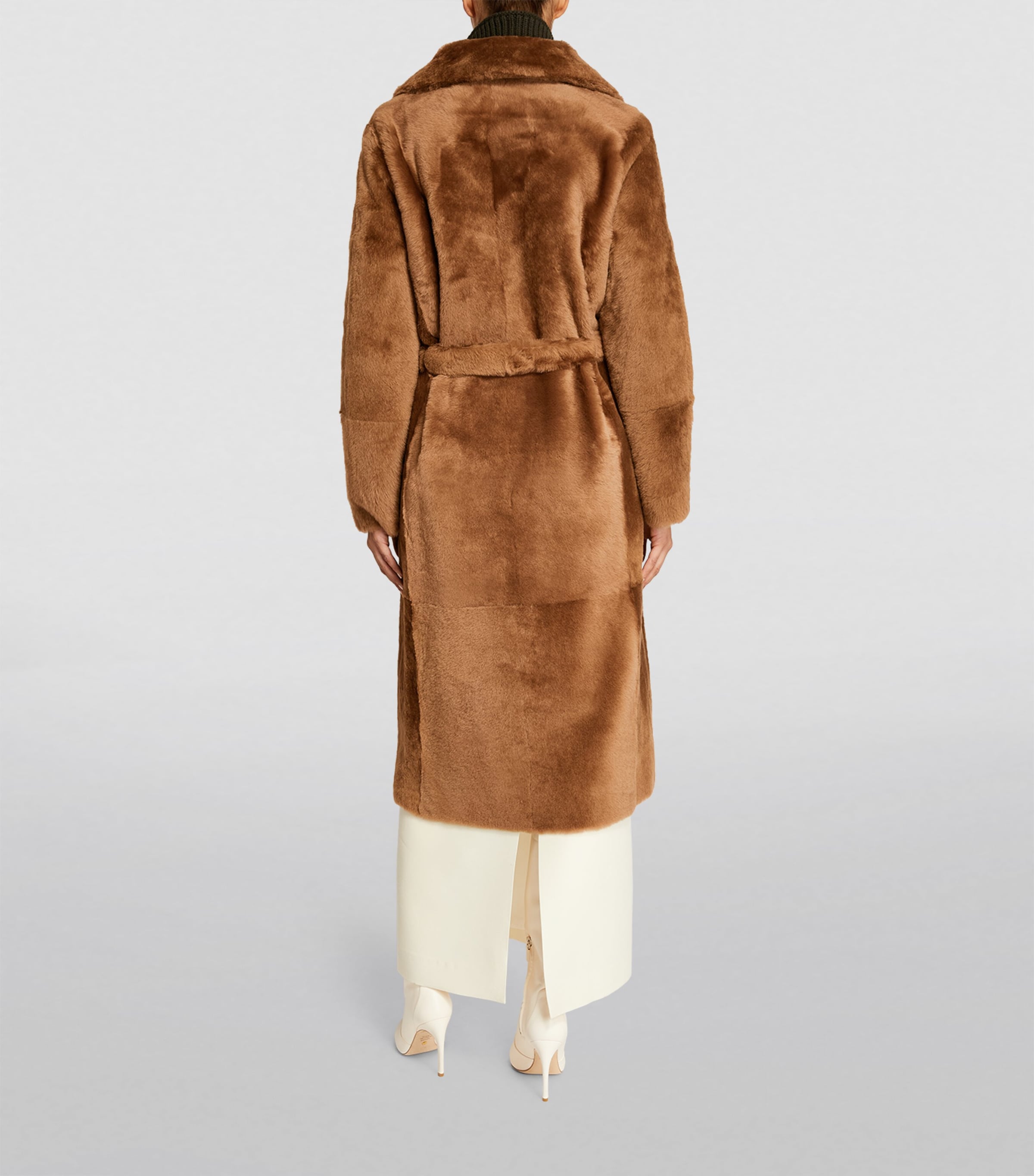 Lamb Fur Reversible Wrap Coat A2049 Image 4