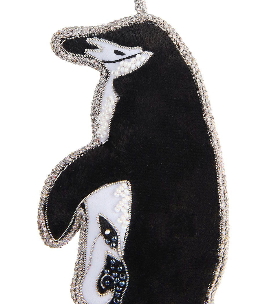Felt Penguin and Chick Tree Decoration BLACK/WHITE Image 2