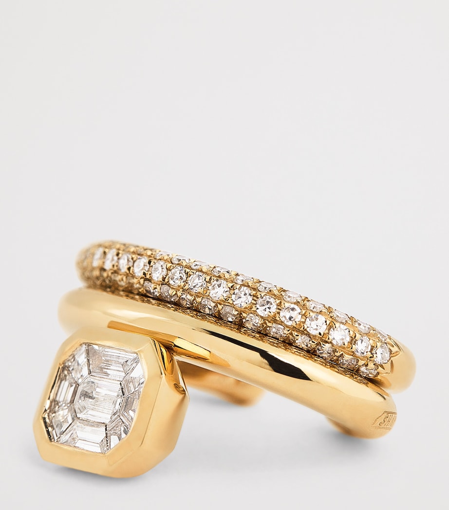 Yellow Gold and Diamond Floating Ear Cuff YELLOW GOLD Image 6