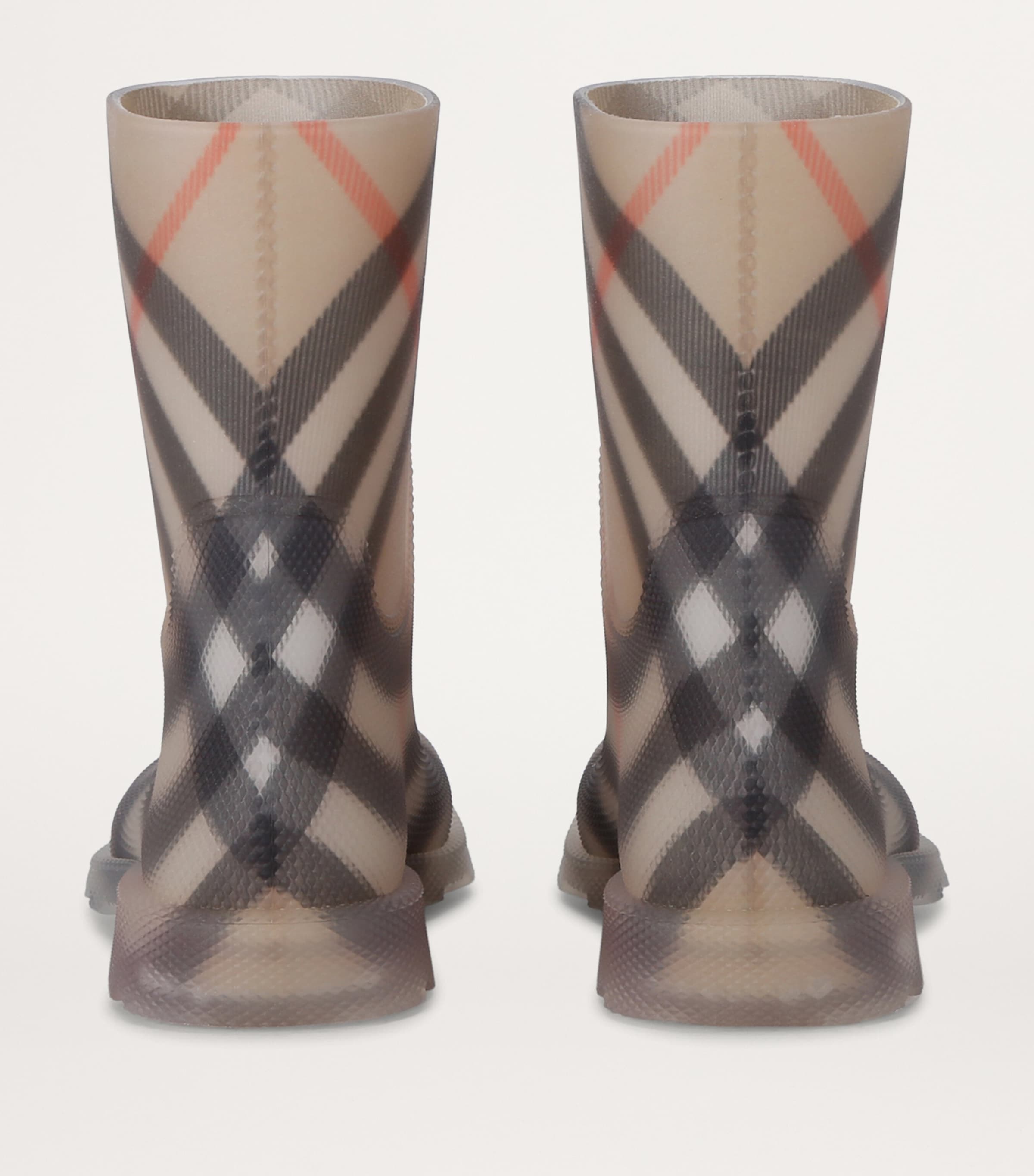 Burberry Kids Rubber Check Marsh Boots Tan Comb Image 2