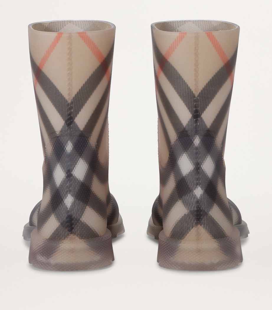 Burberry Kids Rubber Check Marsh Boots Tan Comb Image 2