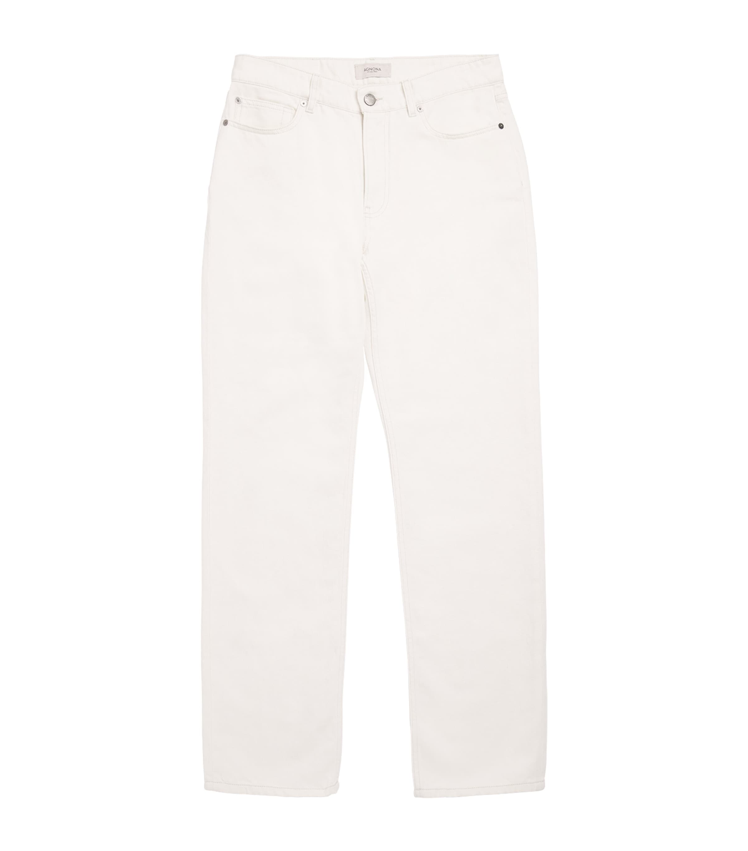 Agnona Mens Cotton-Linen Straight Jeans White Image 1