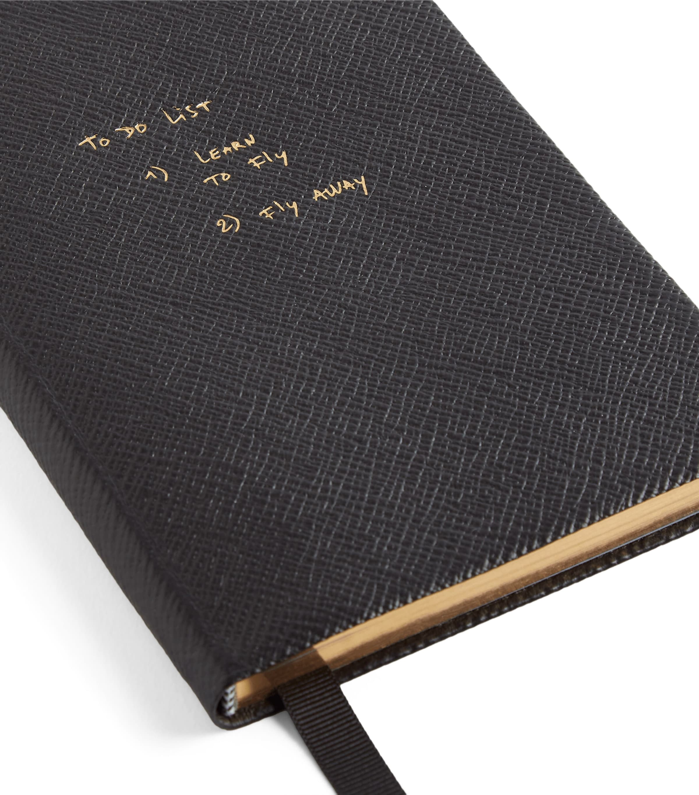 Smythson x Thomas Lélu Panama Leather To Do List Chelsea Notebook Black Image 2