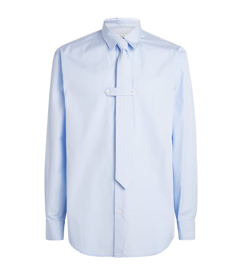 DRIES VAN NOTEN Mens Cotton Integrated-Tie Shirt Light Image 1