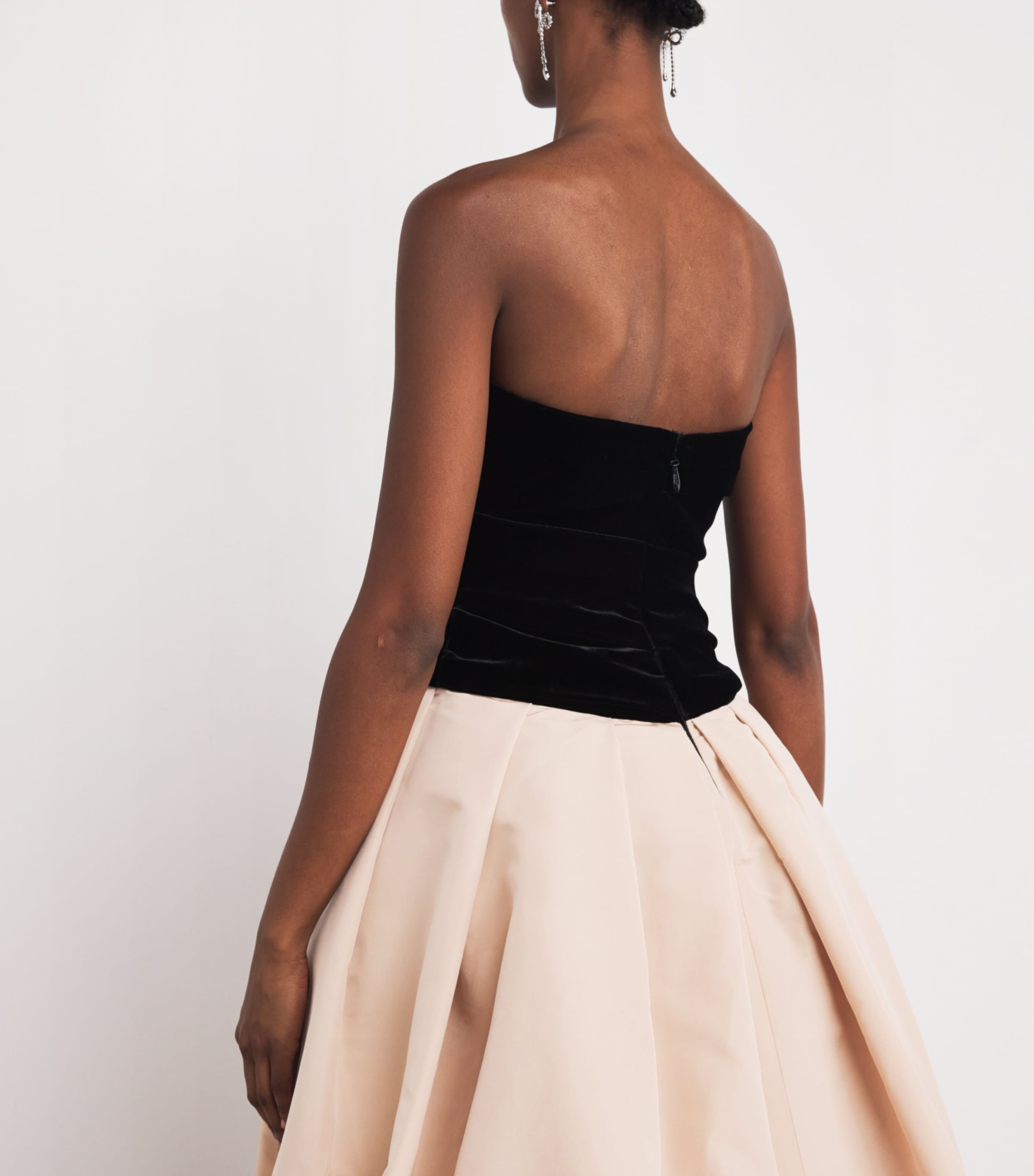 Silk-Velvet Strapless Ballgown NOIR/CAMEO Image 6