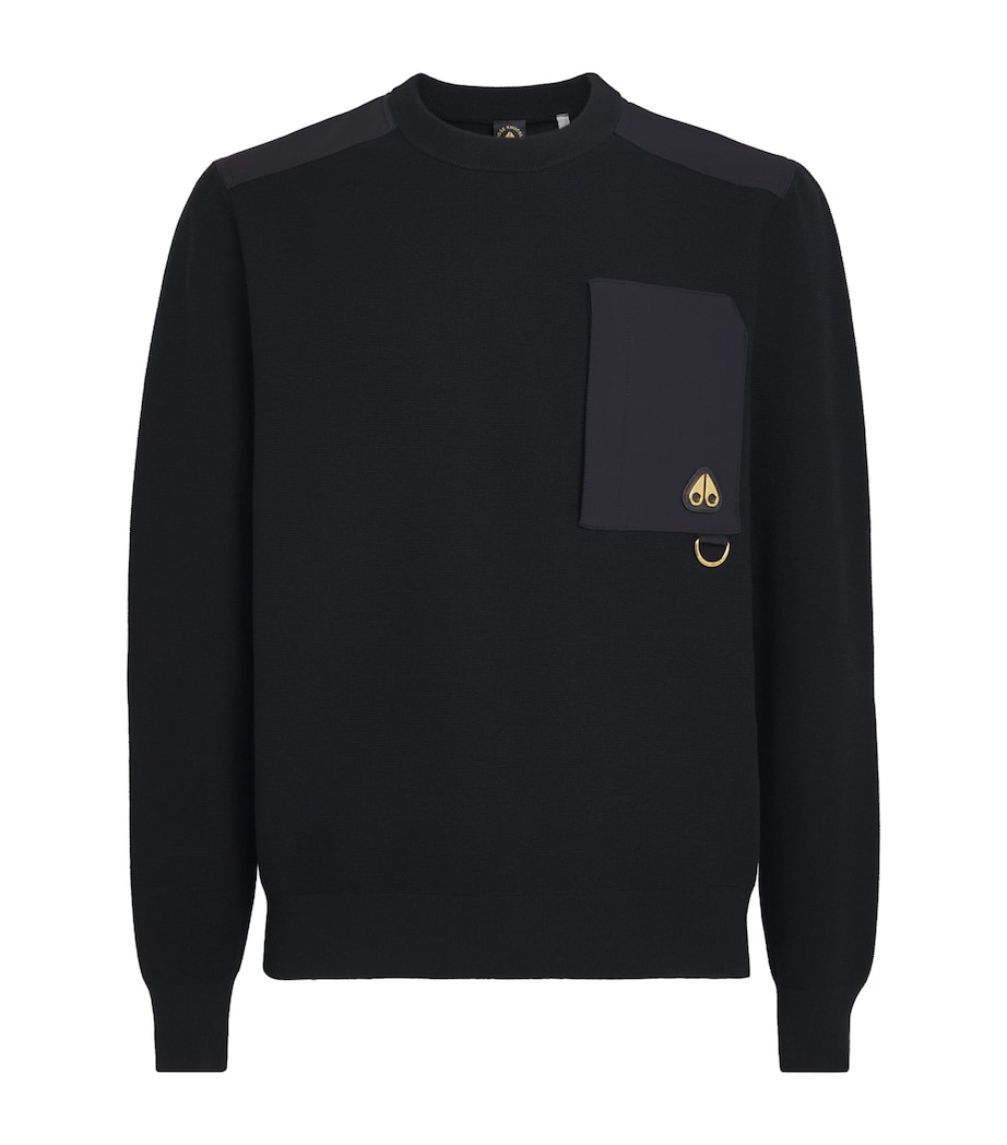 Moose Knuckles Mens Gold Series Elowan Sweater Black Image 1