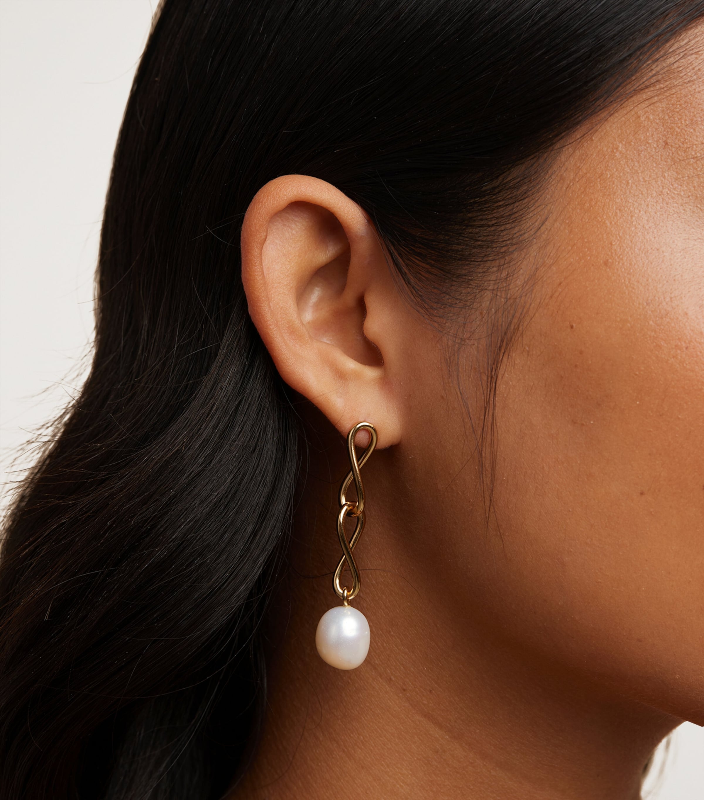 Gold-Plated Silver and Pearl Drop Earrings GOLD Image 2