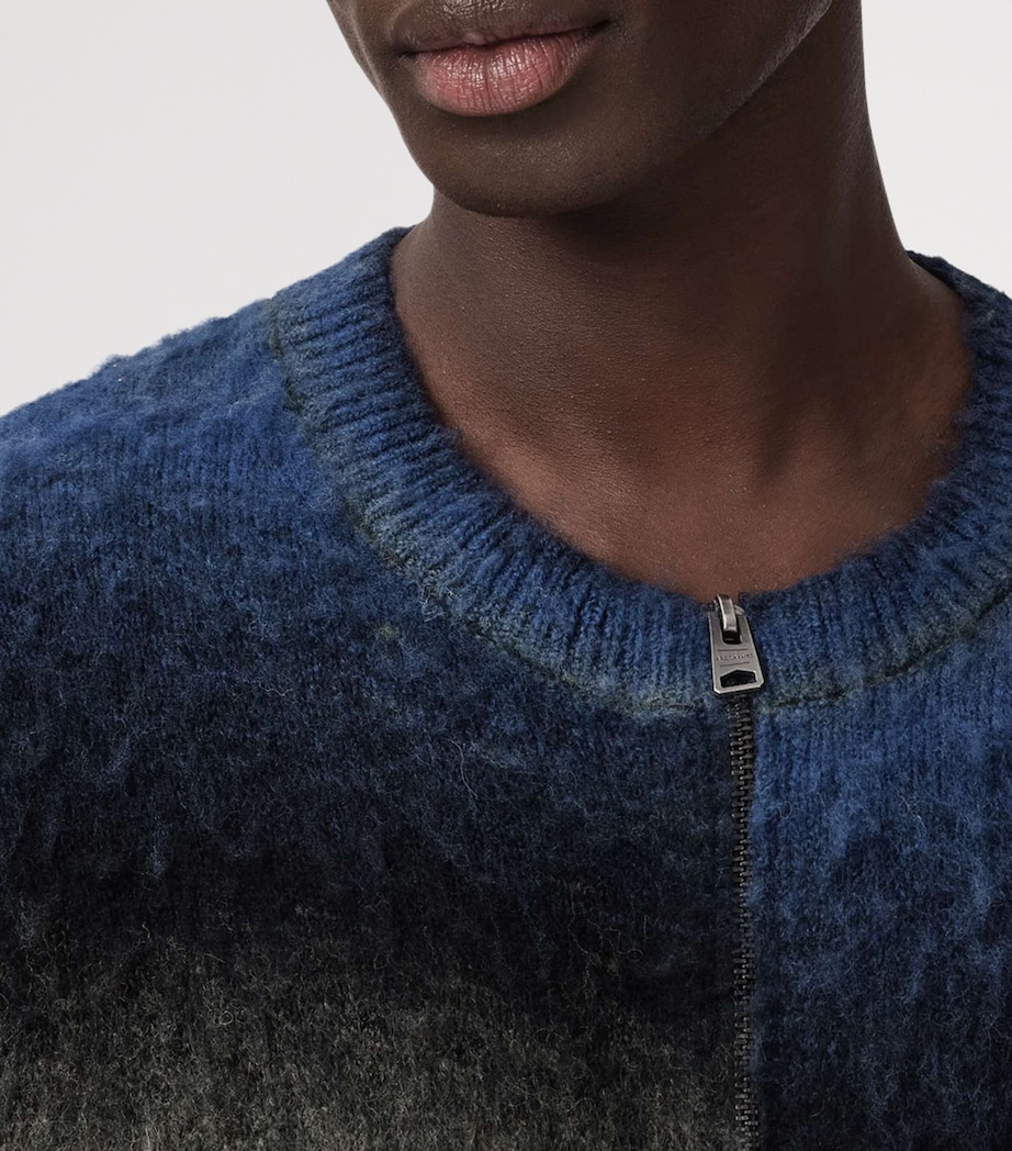 Merino Wool-Blend Halley Cardigan BLUE/GREY/BLACK Image 7