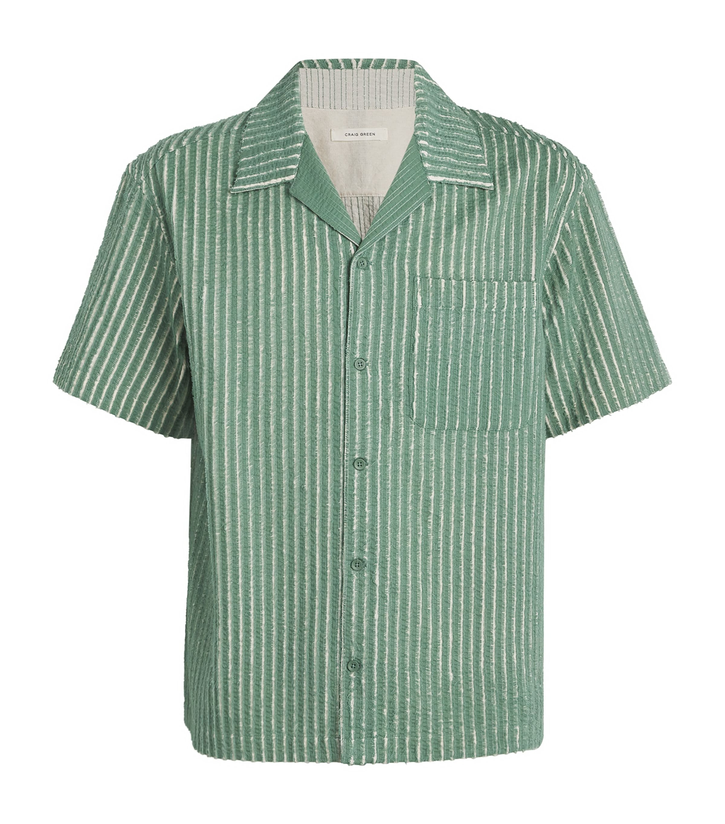 Craig Green Cotton Hand-frayed Shirt In Green