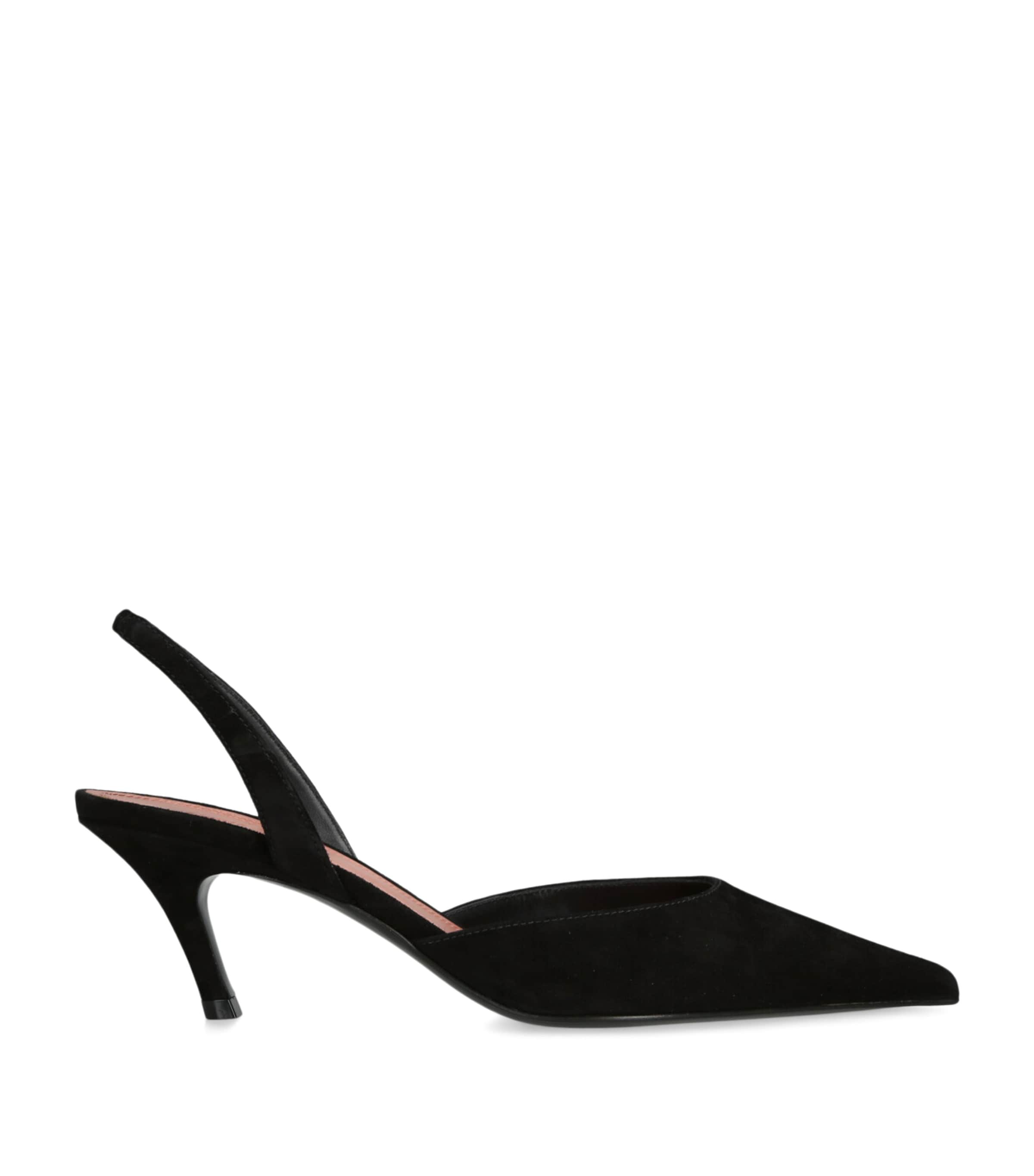 Amina Muaddi Suede Sofia Slingback Pumps 60 In Black