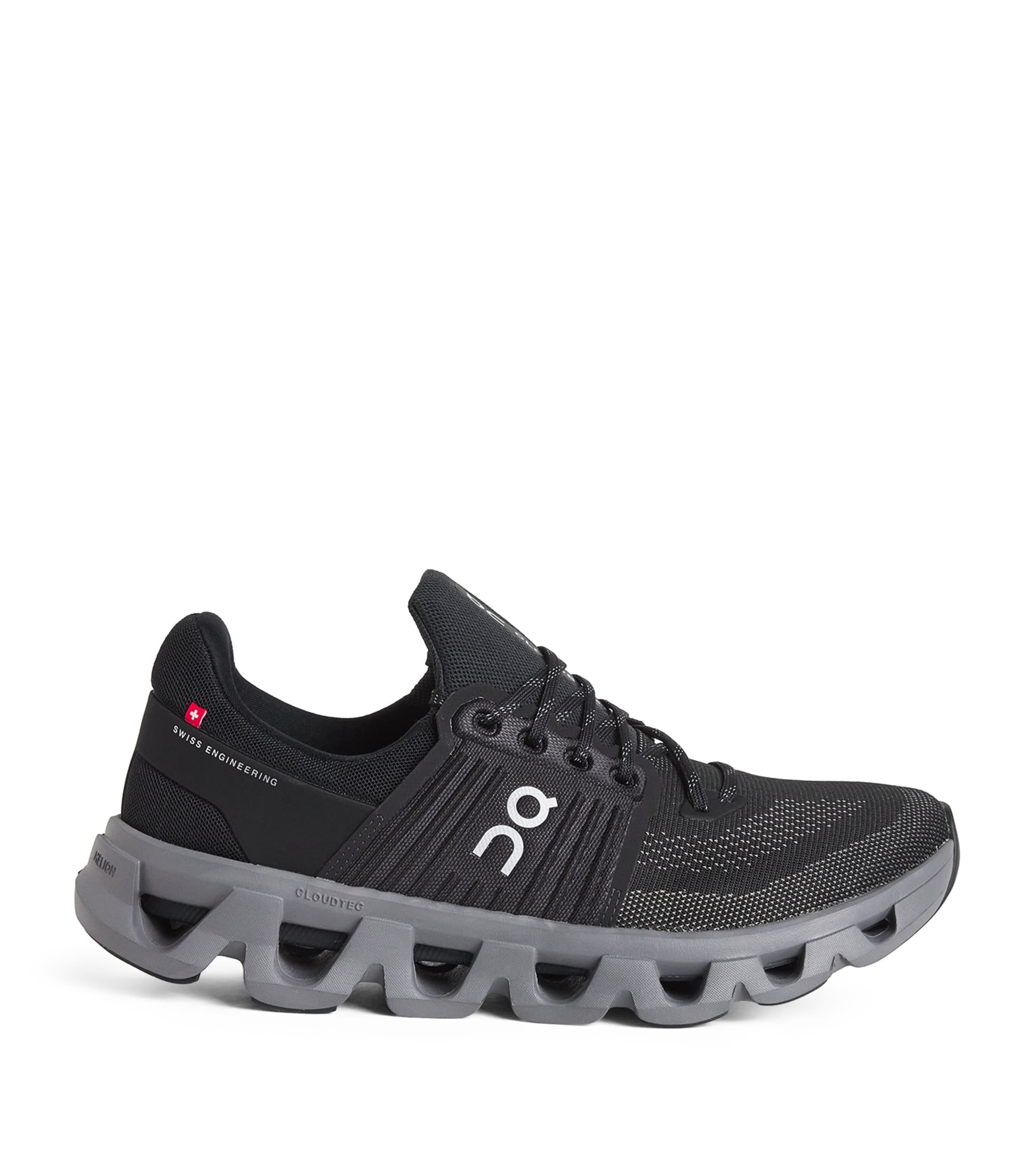 On Cloudswift 4 Rubber-trimmed Stretch-knit Running Sneakers In Black