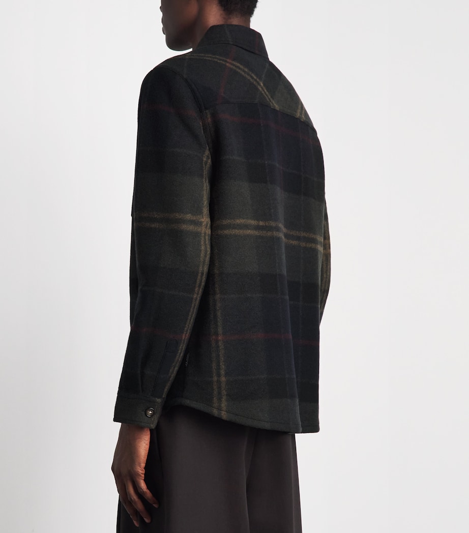 Barbour Mens Brushed Woodlane Check Overshirt Shadow Classic Trtn Image 5