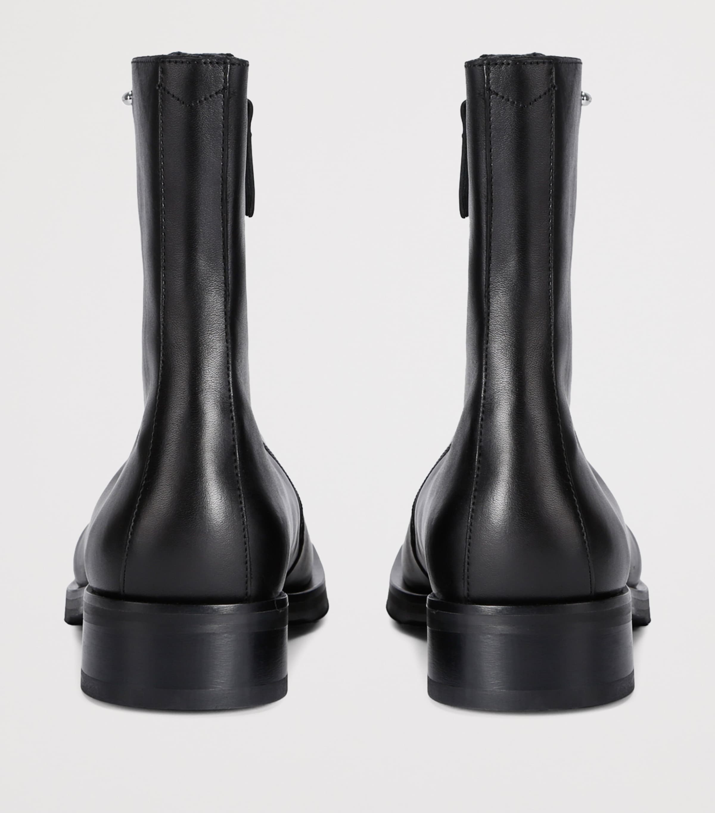 Leather Camion Ankle Boots BLACK Image 2