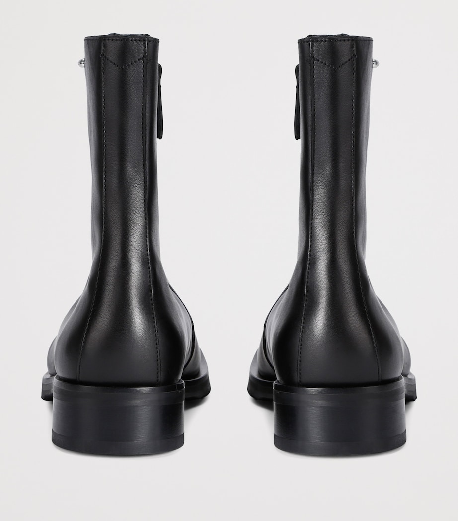 Leather Camion Ankle Boots BLACK Image 2