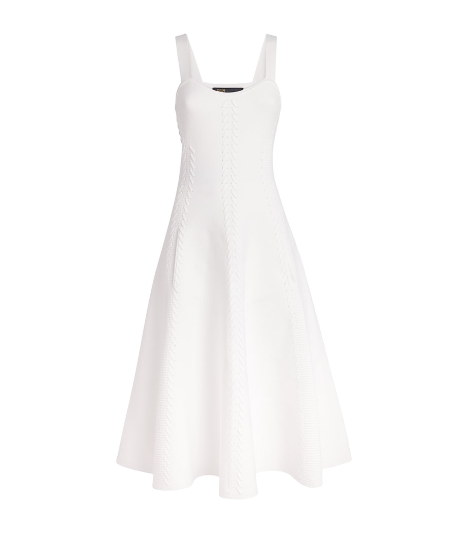 Maje Womens Knit Midi Dress White Image 1