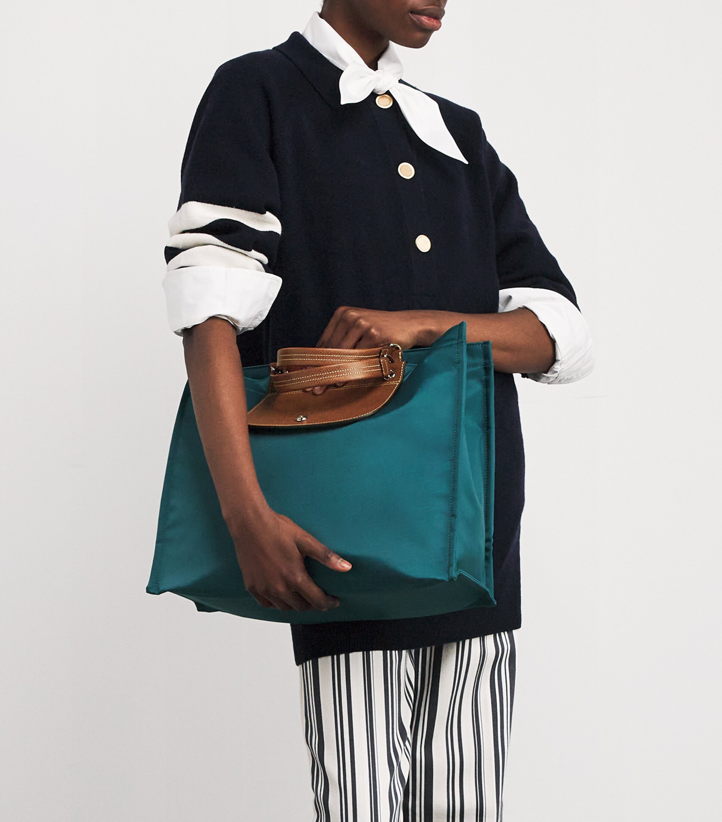 Longchamp Blue Large Canvas Cabas du Marche Tote Bag Longchamp Blue Large Canvas Cabas du Marche Tote Bag